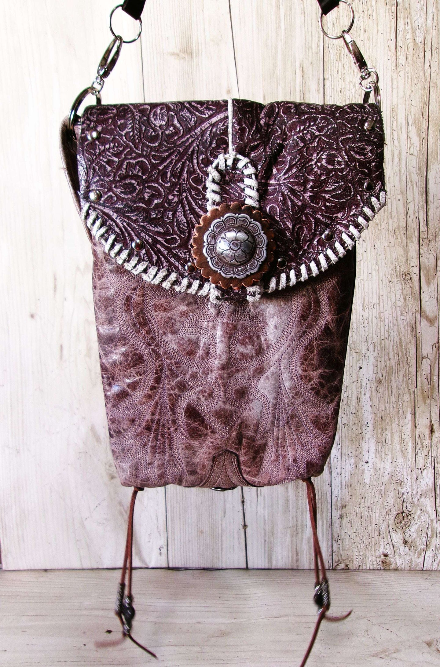 Crossbody Hipster Bag Bundle 3 Pc | Leather Bag | Phone Divider handcrafted from cowboy boots. Shop  at ChrisThompsonBags.com and buy the best [] at Chris Thompson Bags.