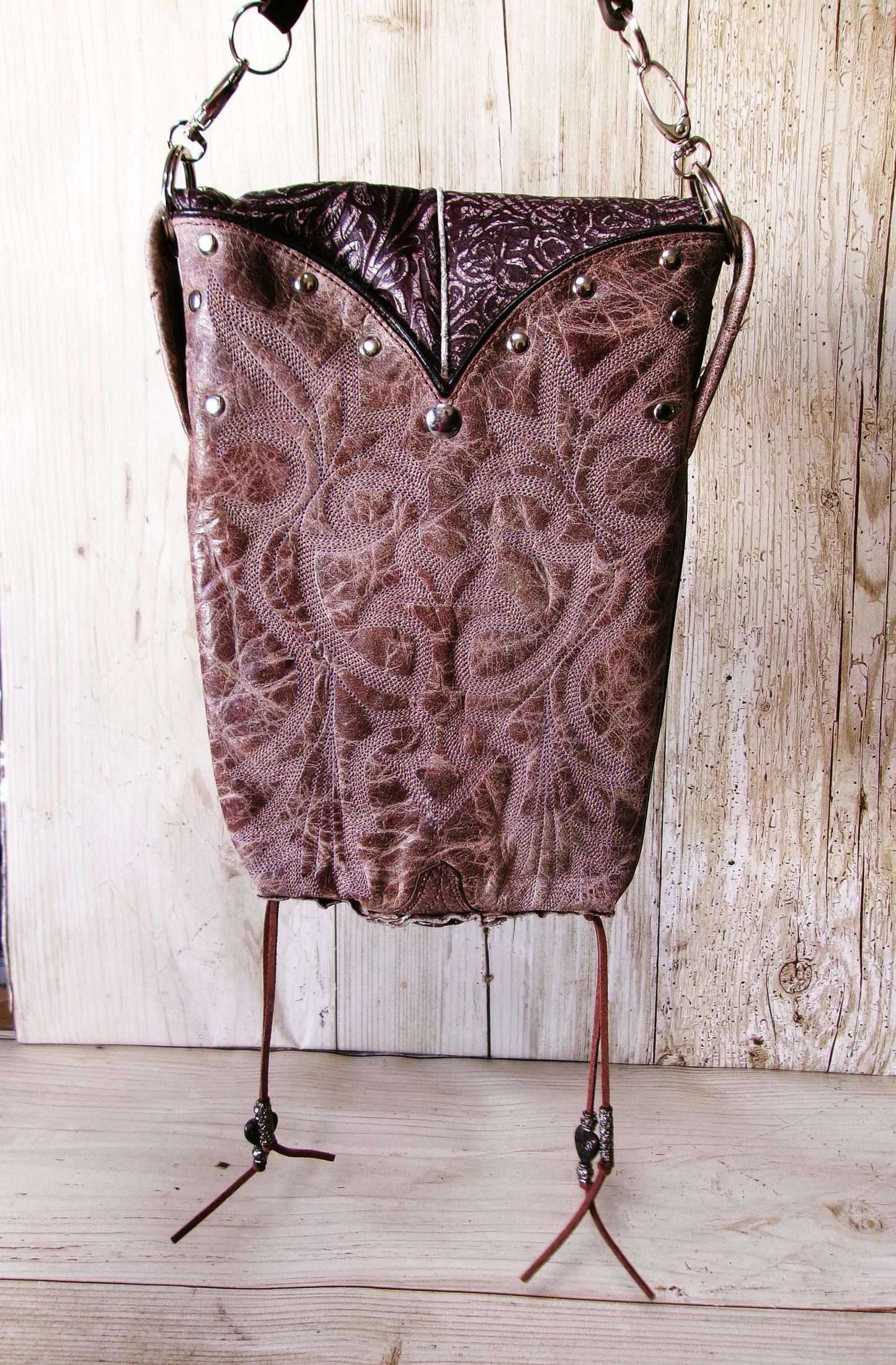 Crossbody Hipster Bag Bundle 3 Pc | Leather Bag | Phone Divider handcrafted from cowboy boots. Shop  at ChrisThompsonBags.com and buy the best [] at Chris Thompson Bags.
