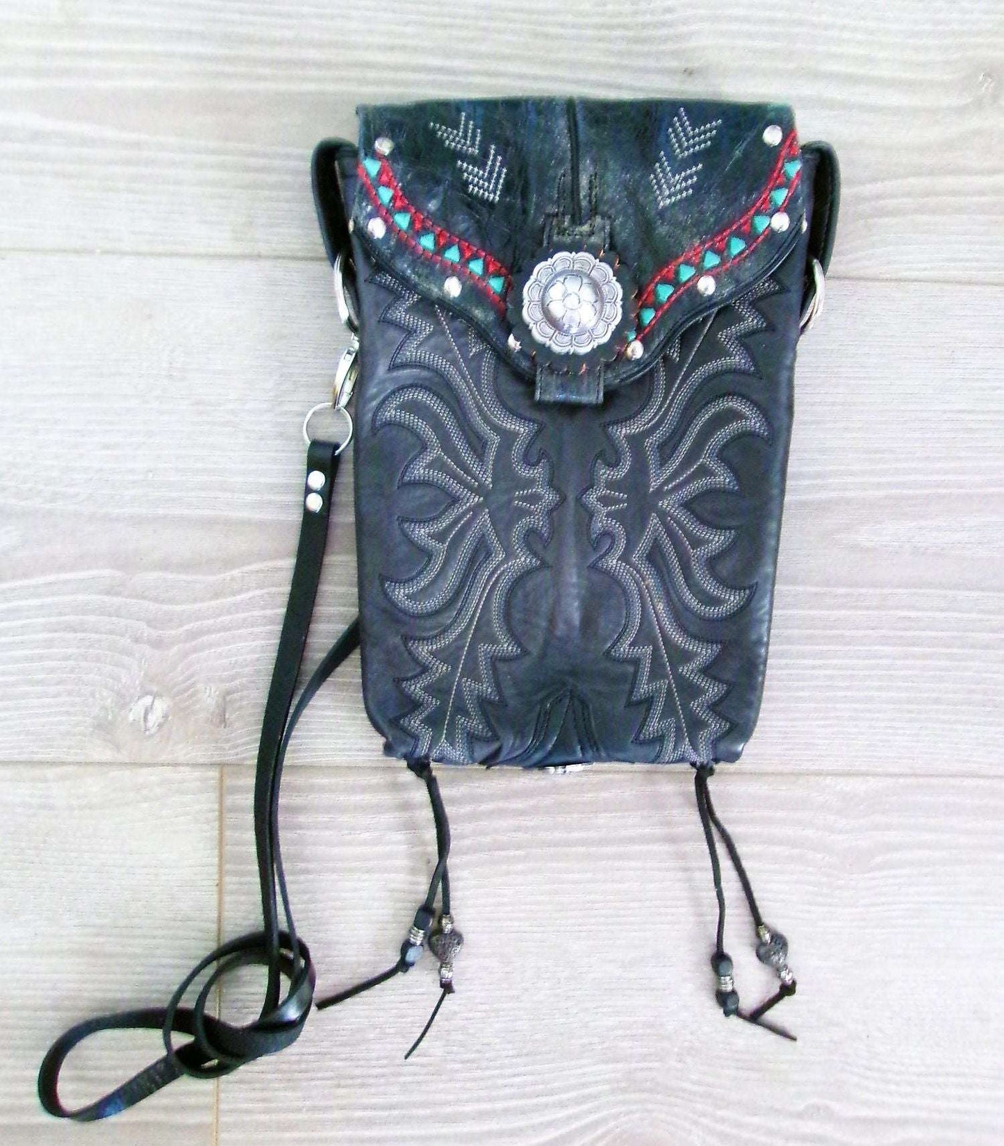 Crossbody Hipster Bag Bundle 3 Pc | Leather Bag | Phone Divider handcrafted from cowboy boots. Shop  at ChrisThompsonBags.com and buy the best [] at Chris Thompson Bags.