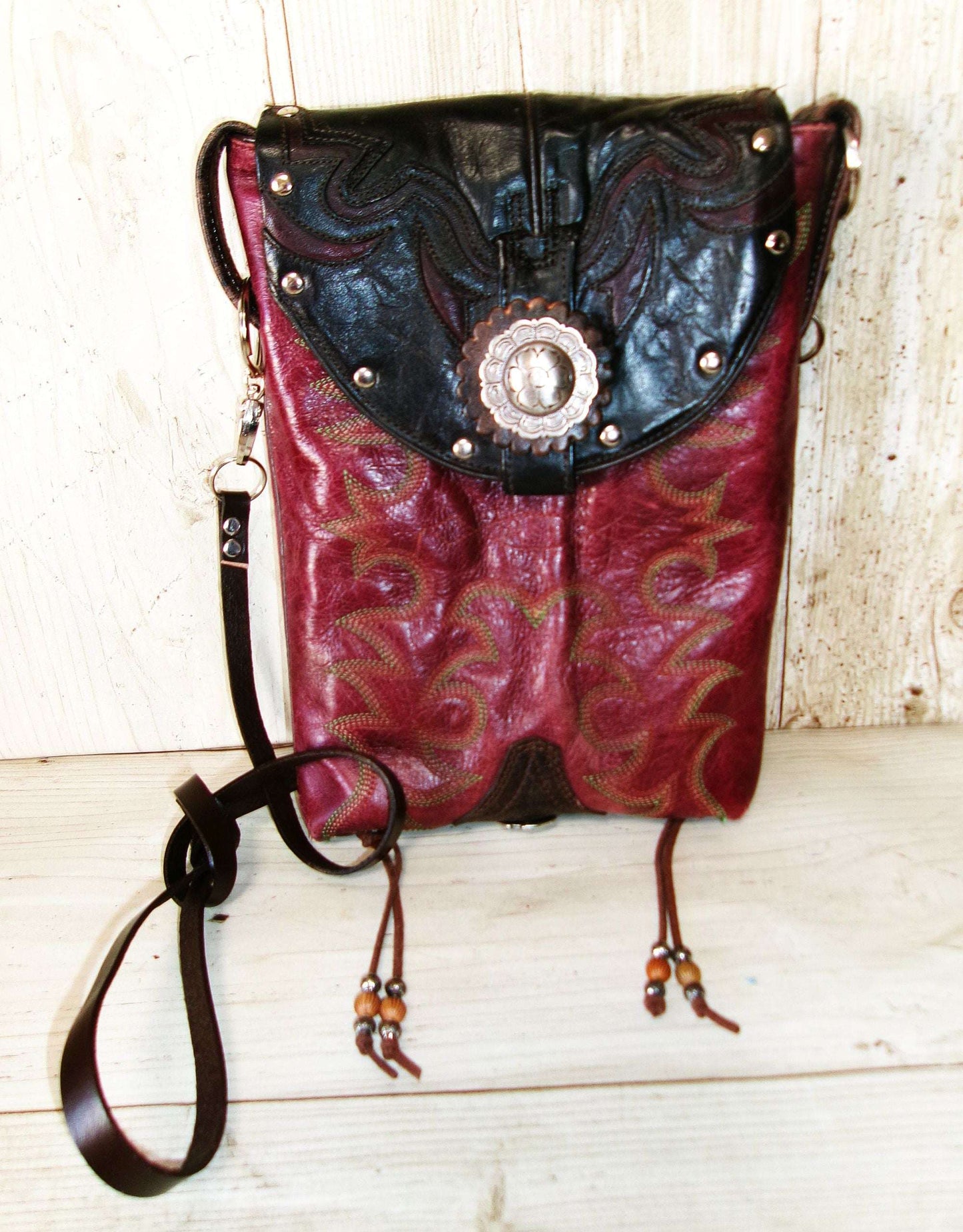 Crossbody Hipster Bag Bundle 3 Pc | Leather Bag | Phone Divider handcrafted from cowboy boots. Shop  at ChrisThompsonBags.com and buy the best [] at Chris Thompson Bags.