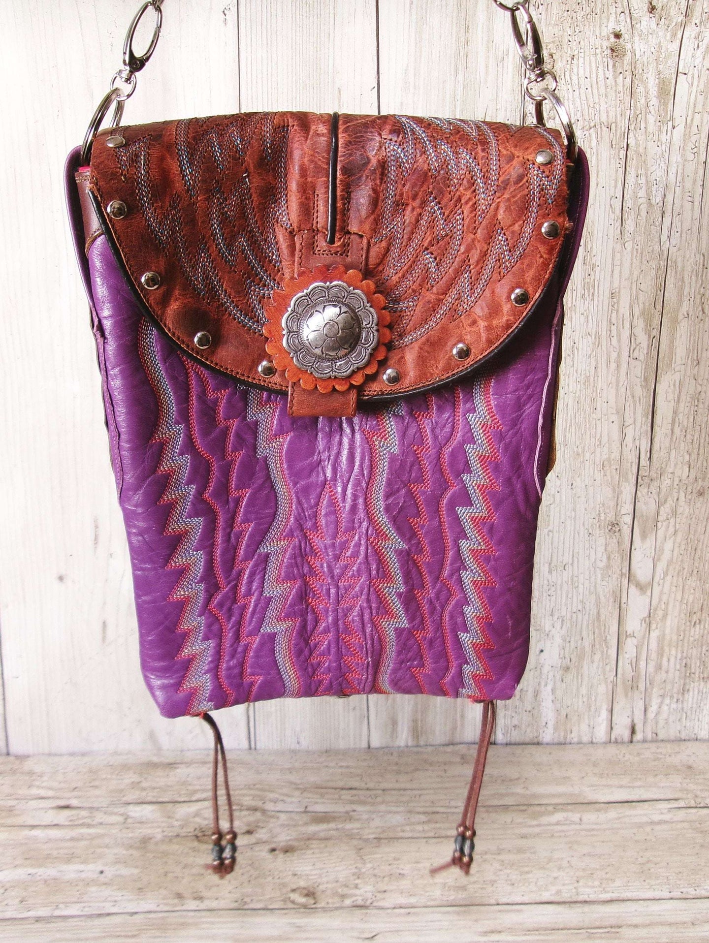 Crossbody Hipster Bag Bundle 5 Pc | Leather Bag | Phone Divider handcrafted from cowboy boots. Shop  at ChrisThompsonBags.com and buy the best [] at Chris Thompson Bags.