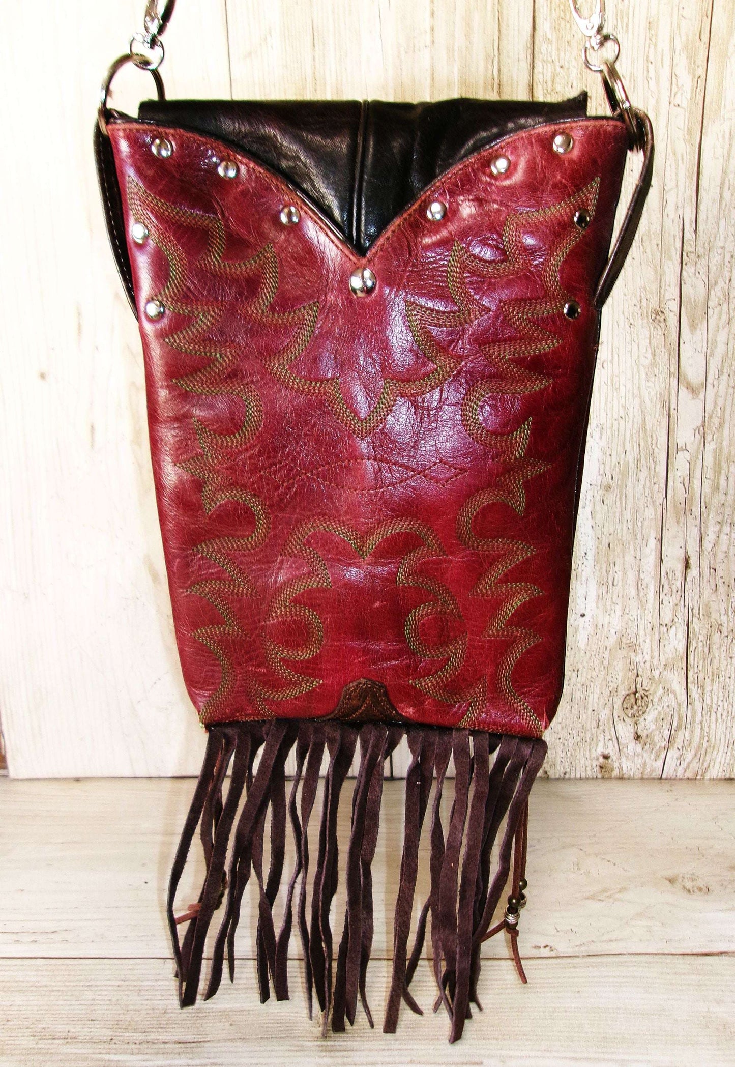 Crossbody Hipster Bag Bundle 3 Pc | Leather Bag | Phone Divider handcrafted from cowboy boots. Shop  at ChrisThompsonBags.com and buy the best [] at Chris Thompson Bags.