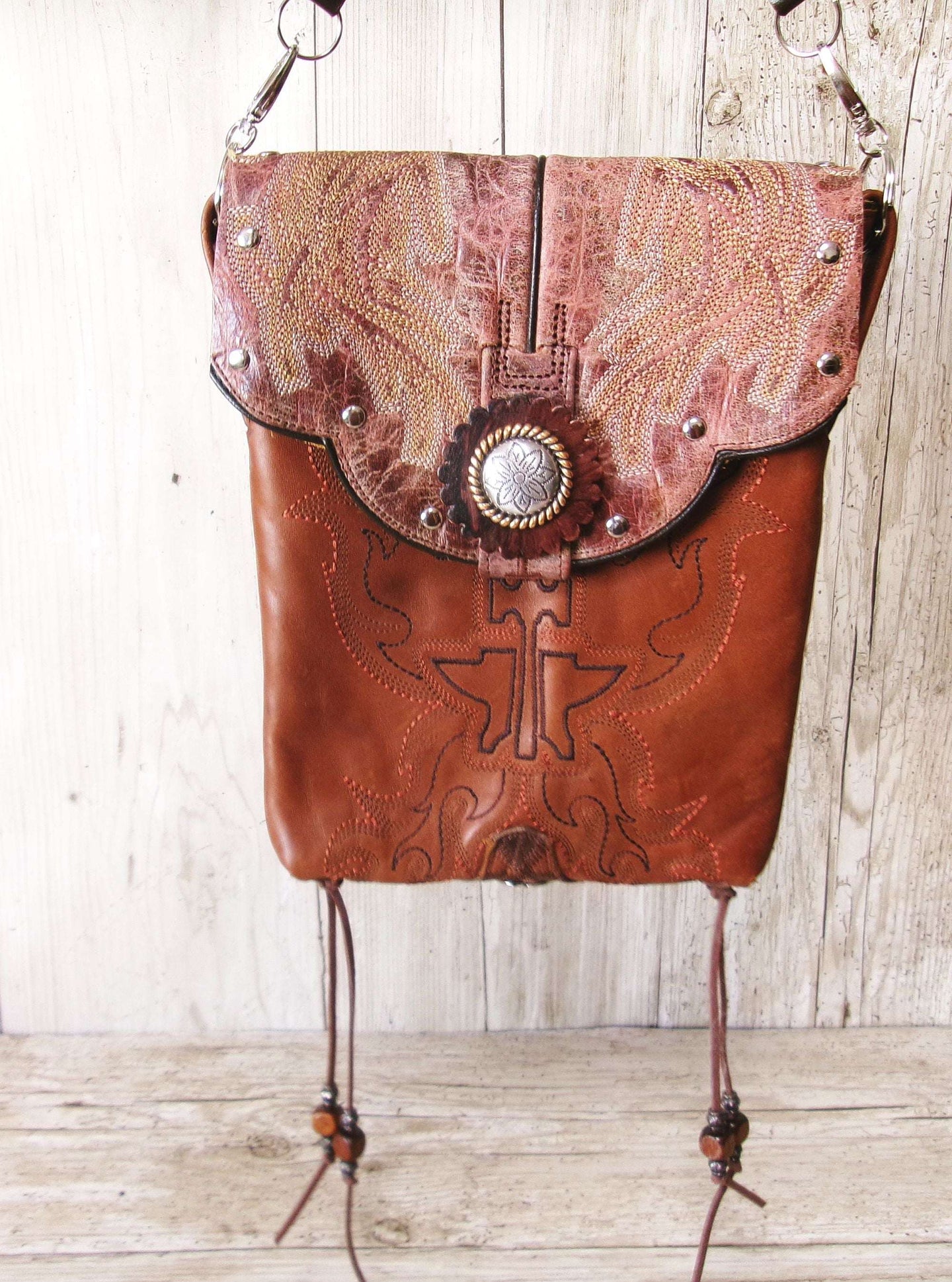 Crossbody Hipster Bag Bundle 5 Pc | Leather Bag | Phone Divider handcrafted from cowboy boots. Shop  at ChrisThompsonBags.com and buy the best [] at Chris Thompson Bags.