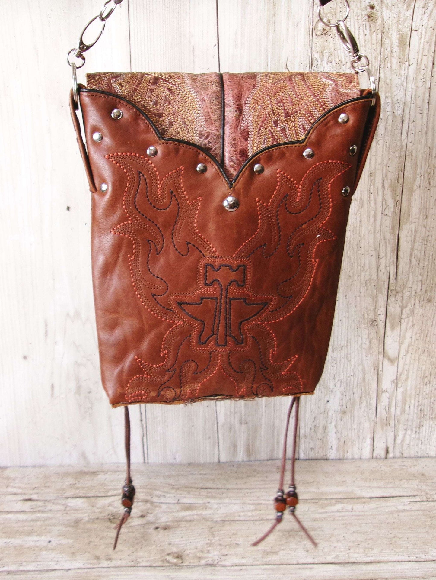 Crossbody Hipster Bag Bundle 5 Pc | Leather Bag | Phone Divider handcrafted from cowboy boots. Shop  at ChrisThompsonBags.com and buy the best [] at Chris Thompson Bags.