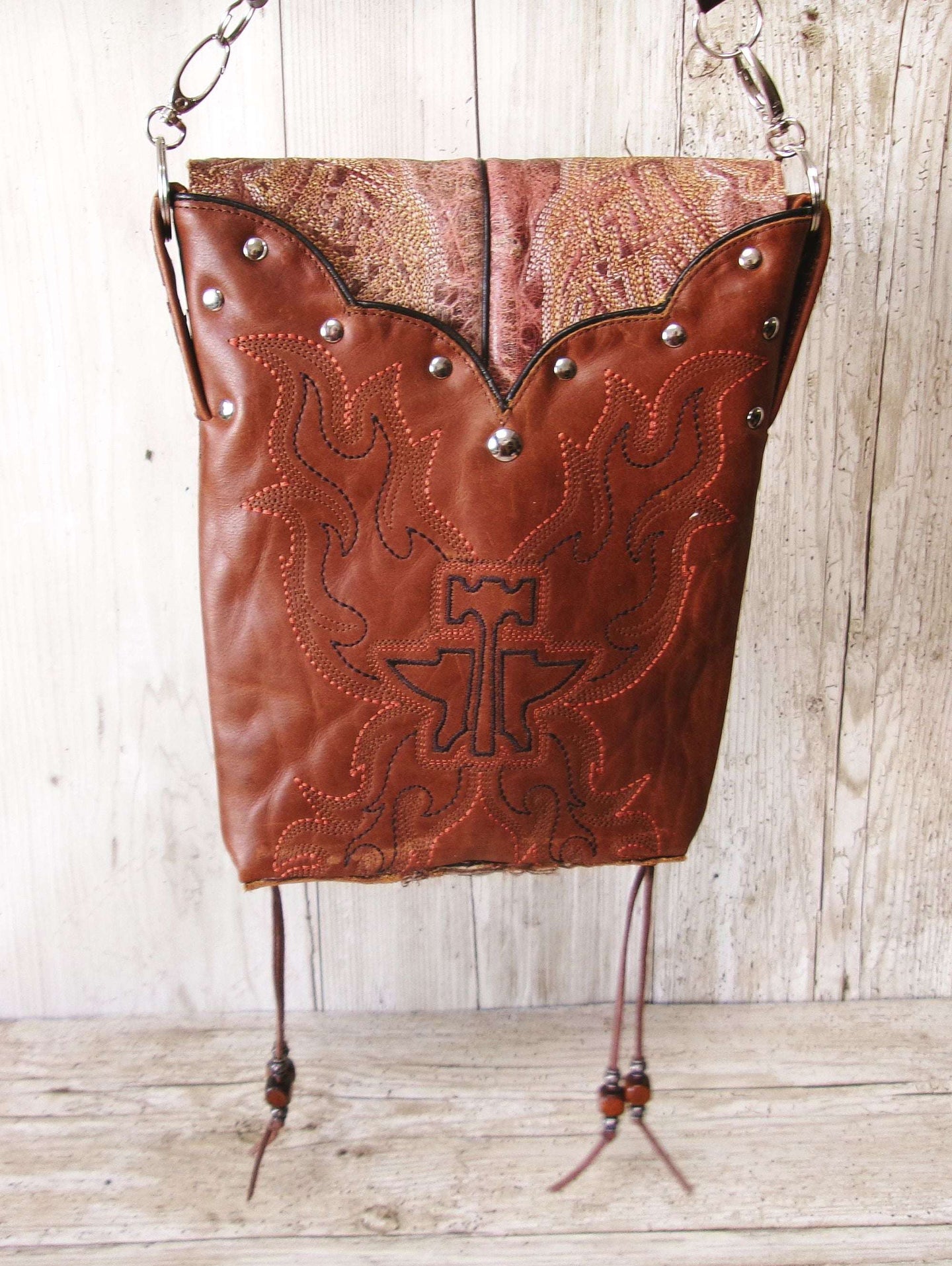 Crossbody Hipster Bag Bundle 5 Pc | Leather Bag | Phone Divider handcrafted from cowboy boots. Shop  at ChrisThompsonBags.com and buy the best [] at Chris Thompson Bags.
