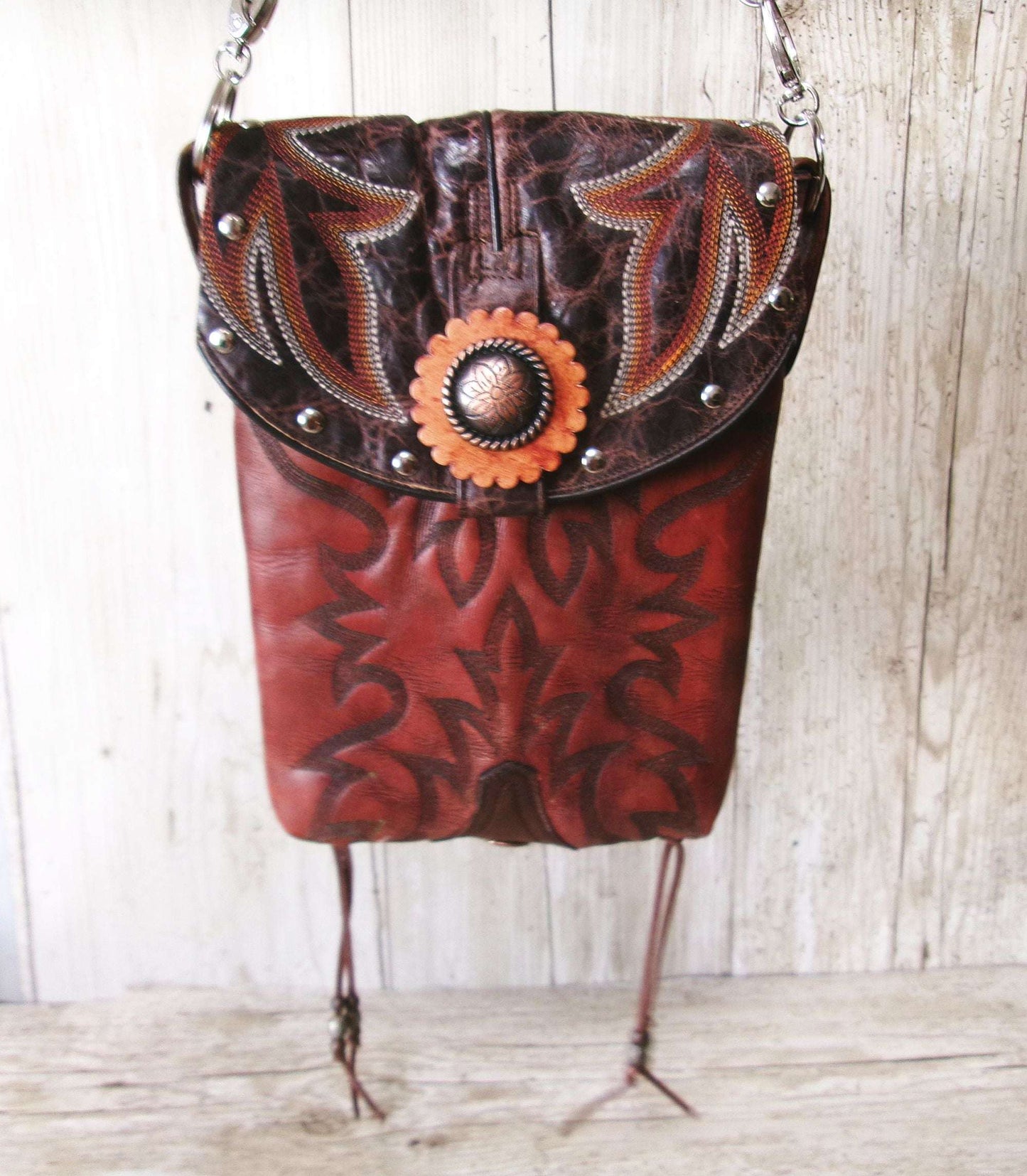 Crossbody Hipster Bag Bundle 5 Pc | Leather Bag | Phone Divider handcrafted from cowboy boots. Shop  at ChrisThompsonBags.com and buy the best [] at Chris Thompson Bags.