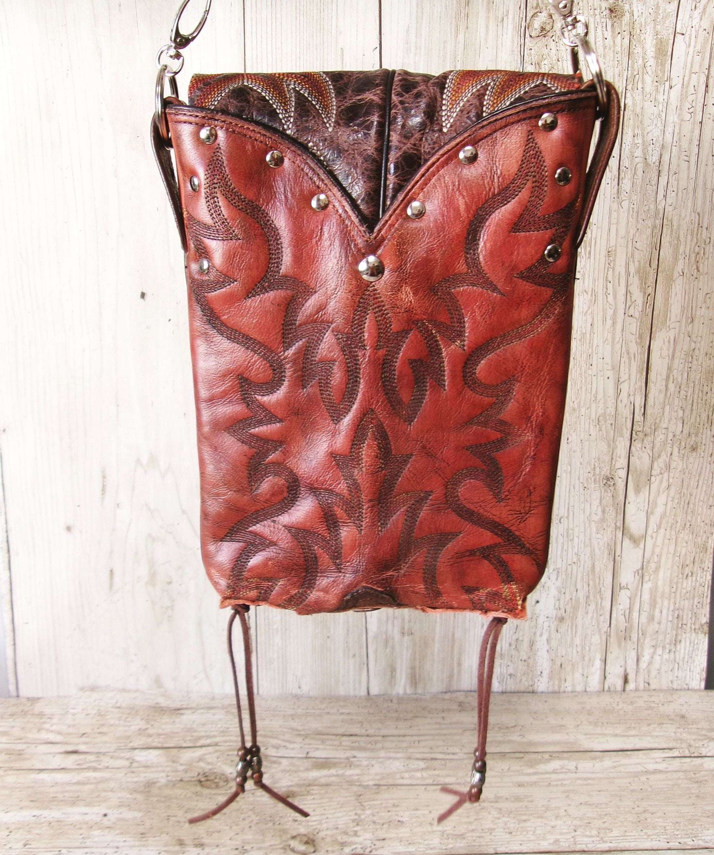Crossbody Hipster Bag Bundle 5 Pc | Leather Bag | Phone Divider handcrafted from cowboy boots. Shop  at ChrisThompsonBags.com and buy the best [] at Chris Thompson Bags.