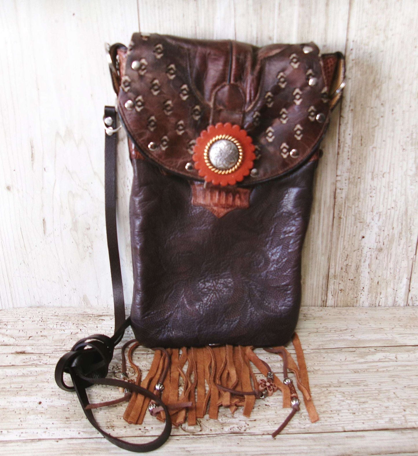 Crossbody Hipster Bag Bundle 3 Pc | Leather Bag | Phone Divider handcrafted from cowboy boots. Shop  at ChrisThompsonBags.com and buy the best [] at Chris Thompson Bags.