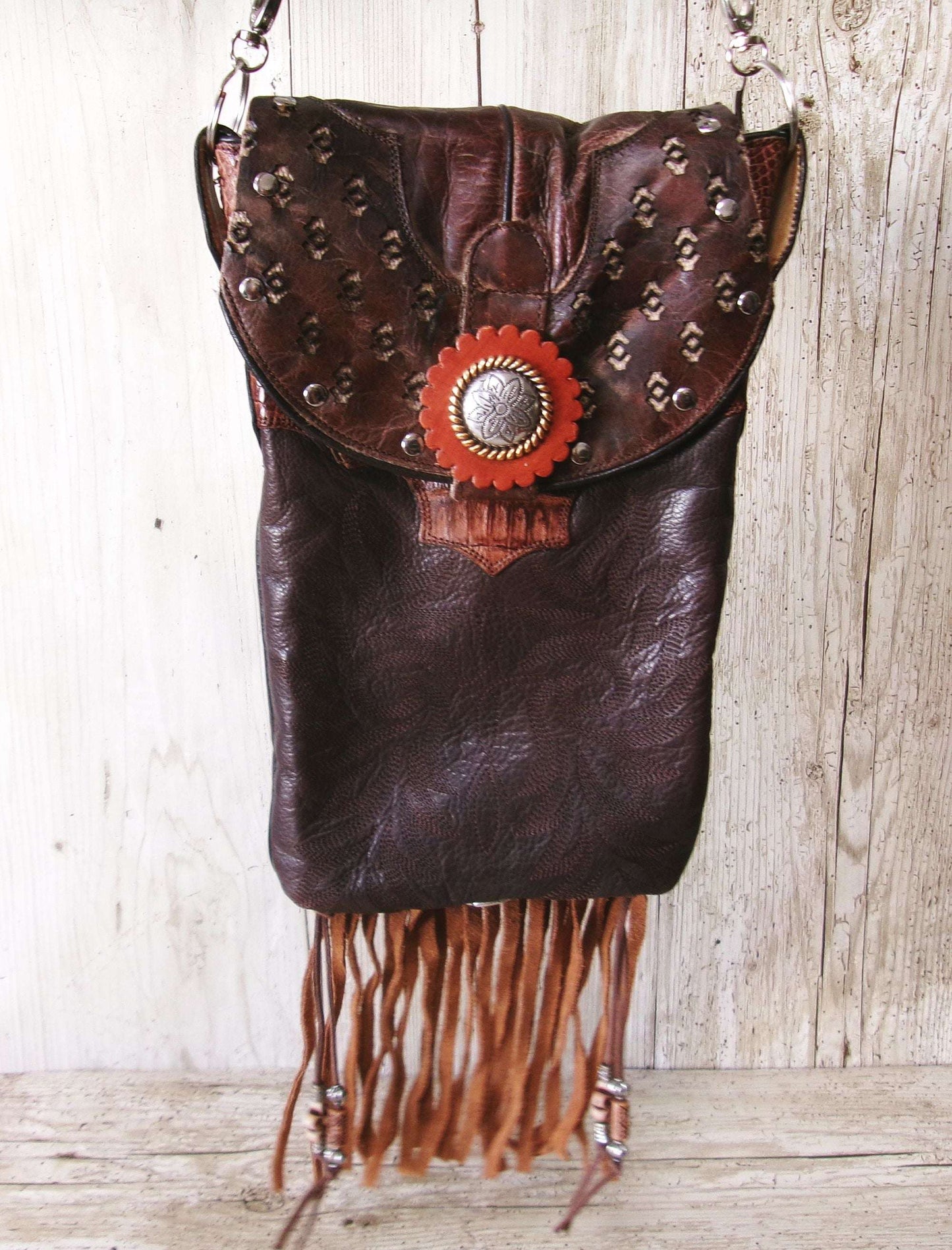 Crossbody Hipster Bag Bundle 3 Pc | Leather Bag | Phone Divider handcrafted from cowboy boots. Shop  at ChrisThompsonBags.com and buy the best [] at Chris Thompson Bags.