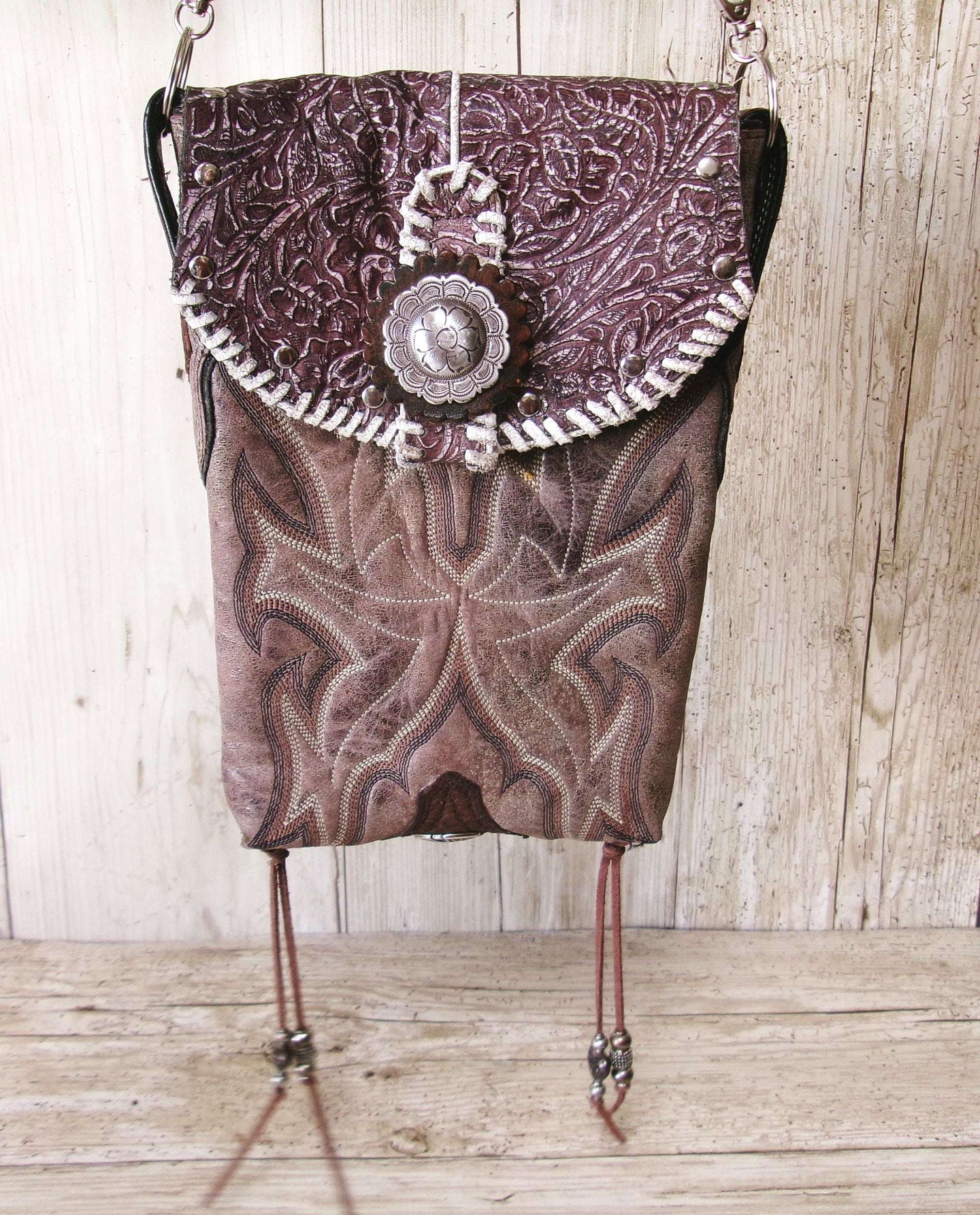 Crossbody Hipster Bag Bundle 3 Pc | Leather Bag | Phone Divider handcrafted from cowboy boots. Shop  at ChrisThompsonBags.com and buy the best [] at Chris Thompson Bags.