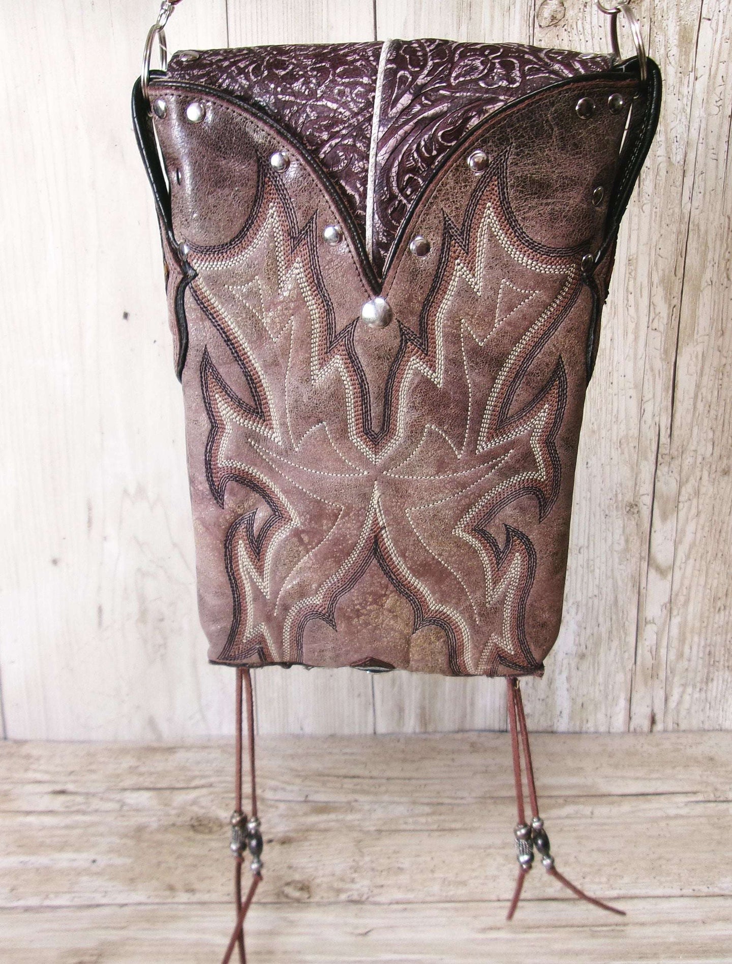Crossbody Hipster Bag Bundle 3 Pc | Leather Bag | Phone Divider handcrafted from cowboy boots. Shop  at ChrisThompsonBags.com and buy the best [] at Chris Thompson Bags.