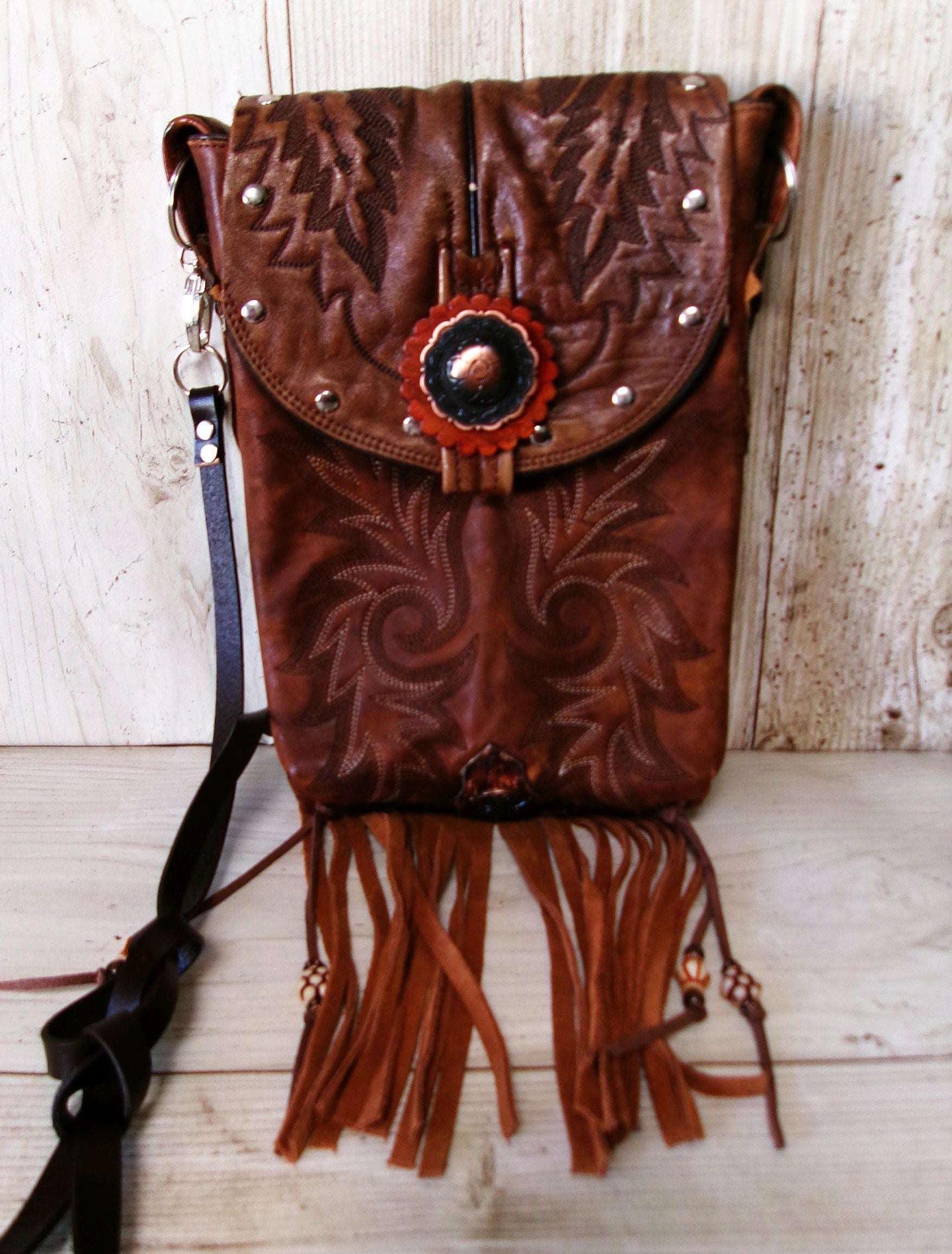 Crossbody Hipster Bag Bundle 3 Pc | Leather Bag | Phone Divider handcrafted from cowboy boots. Shop  at ChrisThompsonBags.com and buy the best [] at Chris Thompson Bags.
