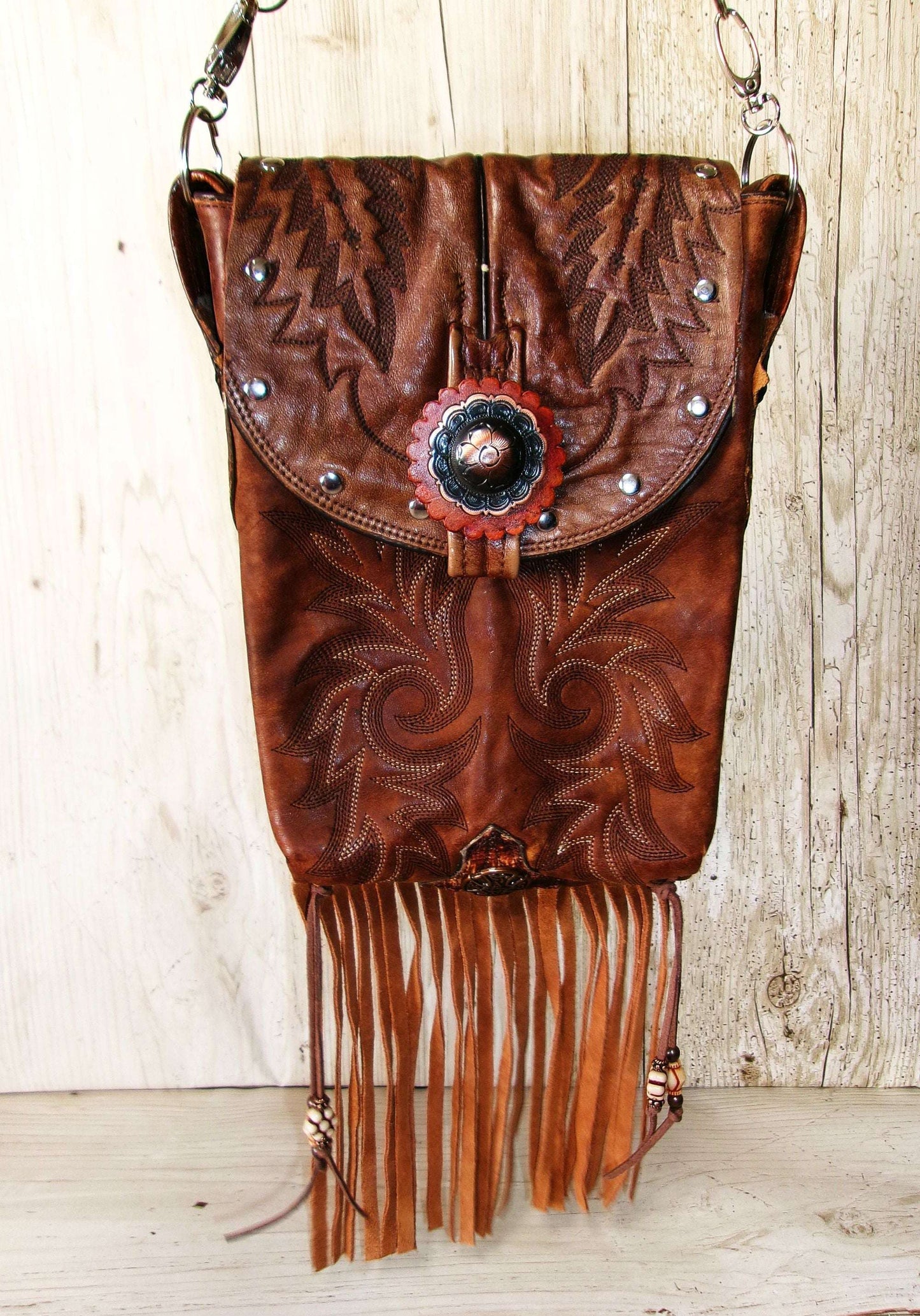 Crossbody Hipster Bag Bundle 3 Pc | Leather Bag | Phone Divider handcrafted from cowboy boots. Shop  at ChrisThompsonBags.com and buy the best [] at Chris Thompson Bags.