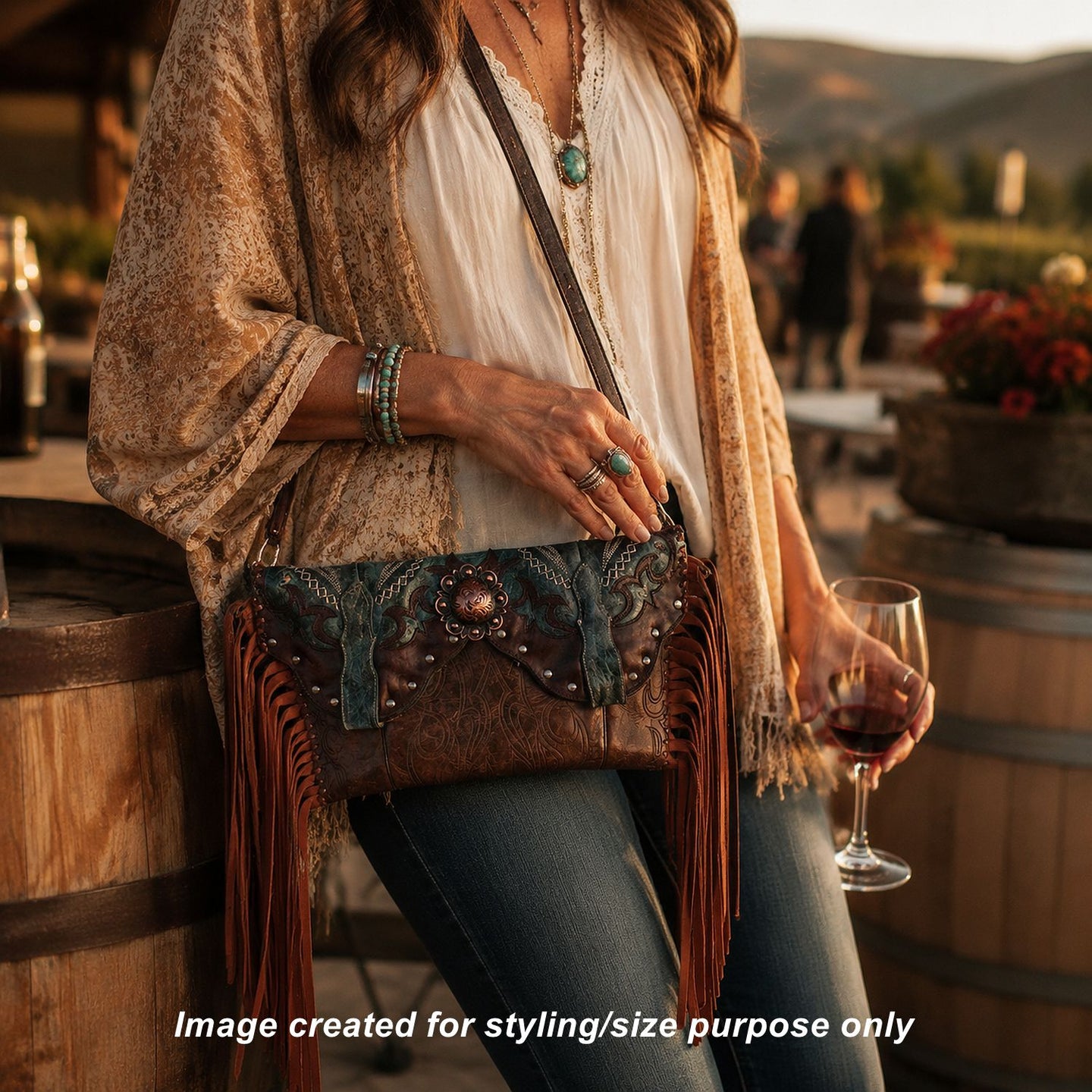 Clutch Cowboy Boot Purse CL18 handcrafted from cowboy boots. Shop Handbags at ChrisThompsonBags.com and buy the best ["Blue","brown","Clutch","Crossbody","fringe","Medium"] at Chris Thompson Bags.