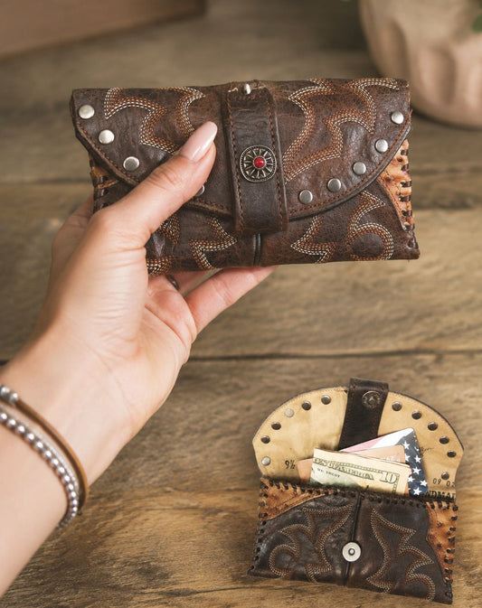 Petite Clutch wc05 handcrafted from cowboy boots. Shop Handbags, Wallets & Cases at ChrisThompsonBags.com and buy the best ["credit card","mini","Small","wallet"] at Chris Thompson Bags.