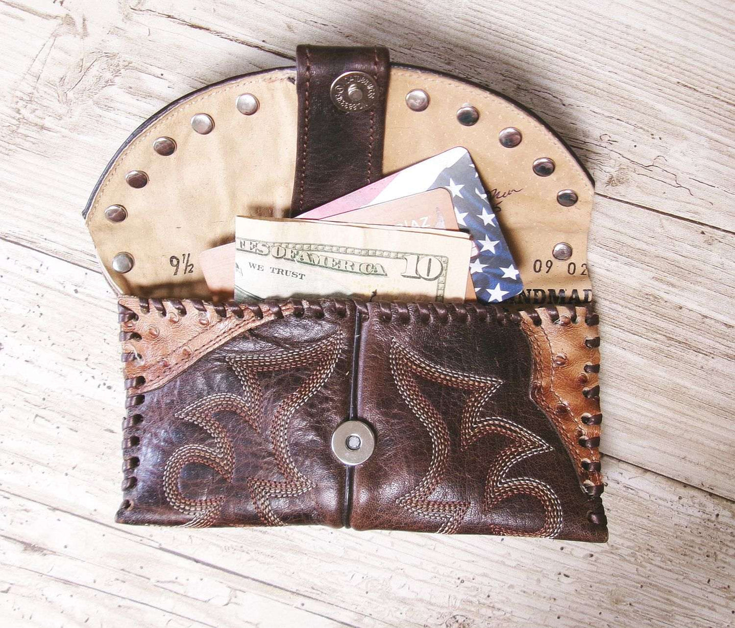 Petite Clutch wc05 handcrafted from cowboy boots. Shop Handbags, Wallets & Cases at ChrisThompsonBags.com and buy the best ["credit card","mini","Small","wallet"] at Chris Thompson Bags.