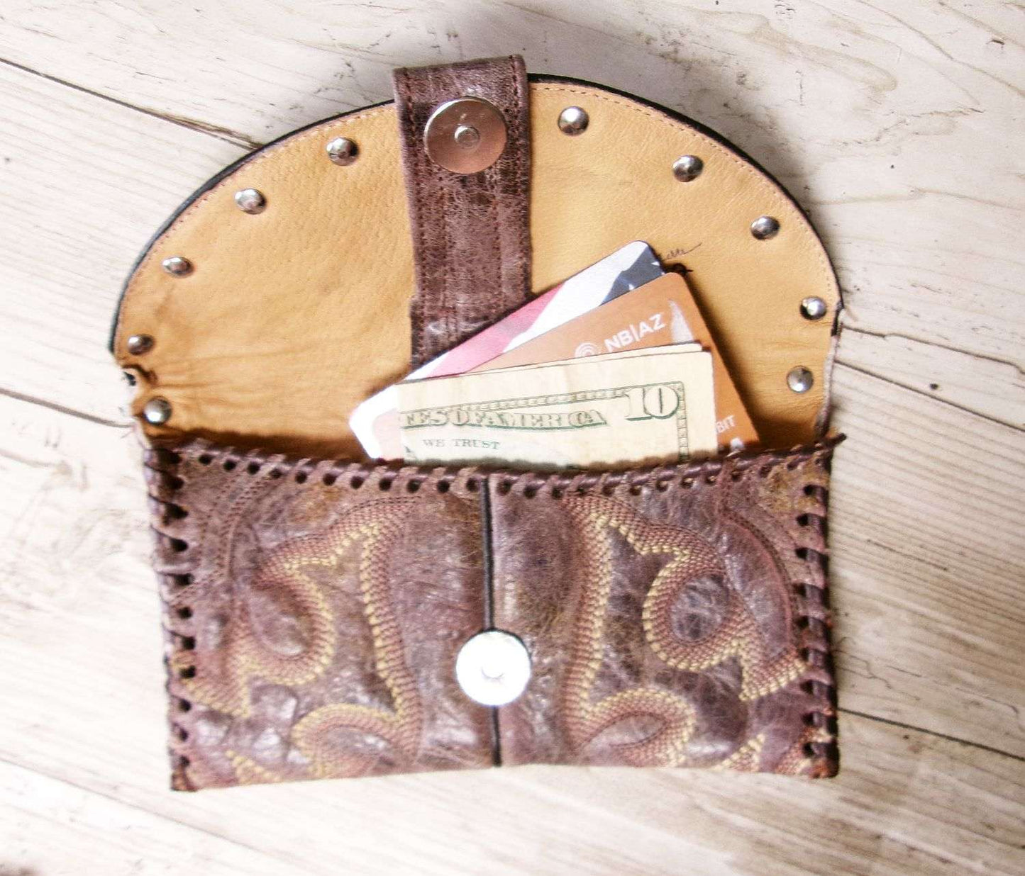 Petite Clutch wc12 handcrafted from cowboy boots. Shop Handbags, Wallets & Cases at ChrisThompsonBags.com and buy the best ["credit card","mini","Small","wallet"] at Chris Thompson Bags.