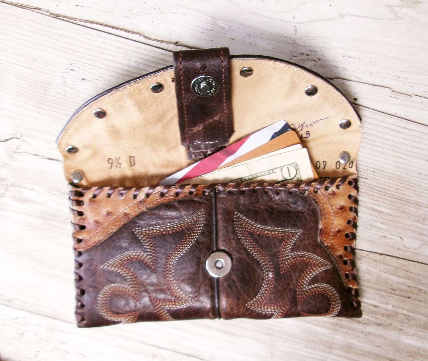Petite Clutch wc13 handcrafted from cowboy boots. Shop Handbags, Wallets & Cases at ChrisThompsonBags.com and buy the best ["credit card","mini","Small","wallet"] at Chris Thompson Bags.
