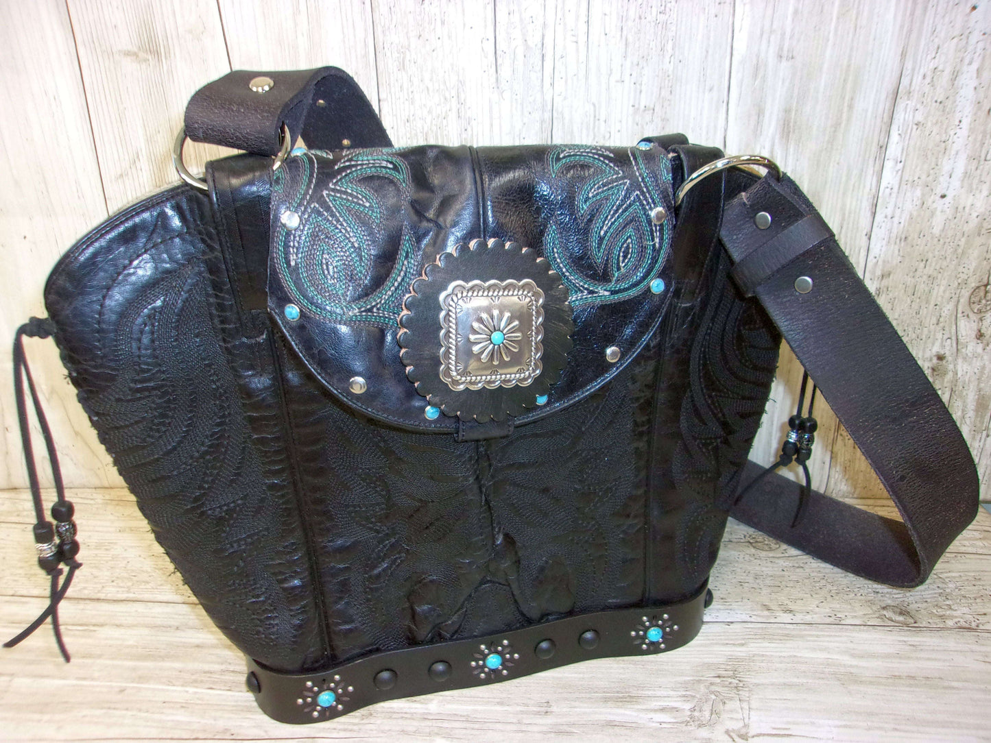 Western Nights Hipster & Leather Bag Bundle - 6pc Set handcrafted from cowboy boots. Shop  at ChrisThompsonBags.com and buy the best [] at Chris Thompson Bags.