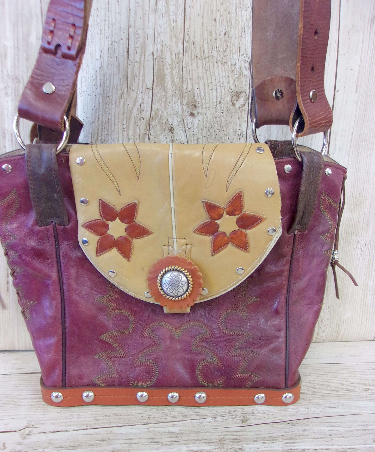 Retro Western Boutique 6Pc Purse Bundle | Fringe & Crossbody handcrafted from cowboy boots. Shop  at ChrisThompsonBags.com and buy the best [] at Chris Thompson Bags.