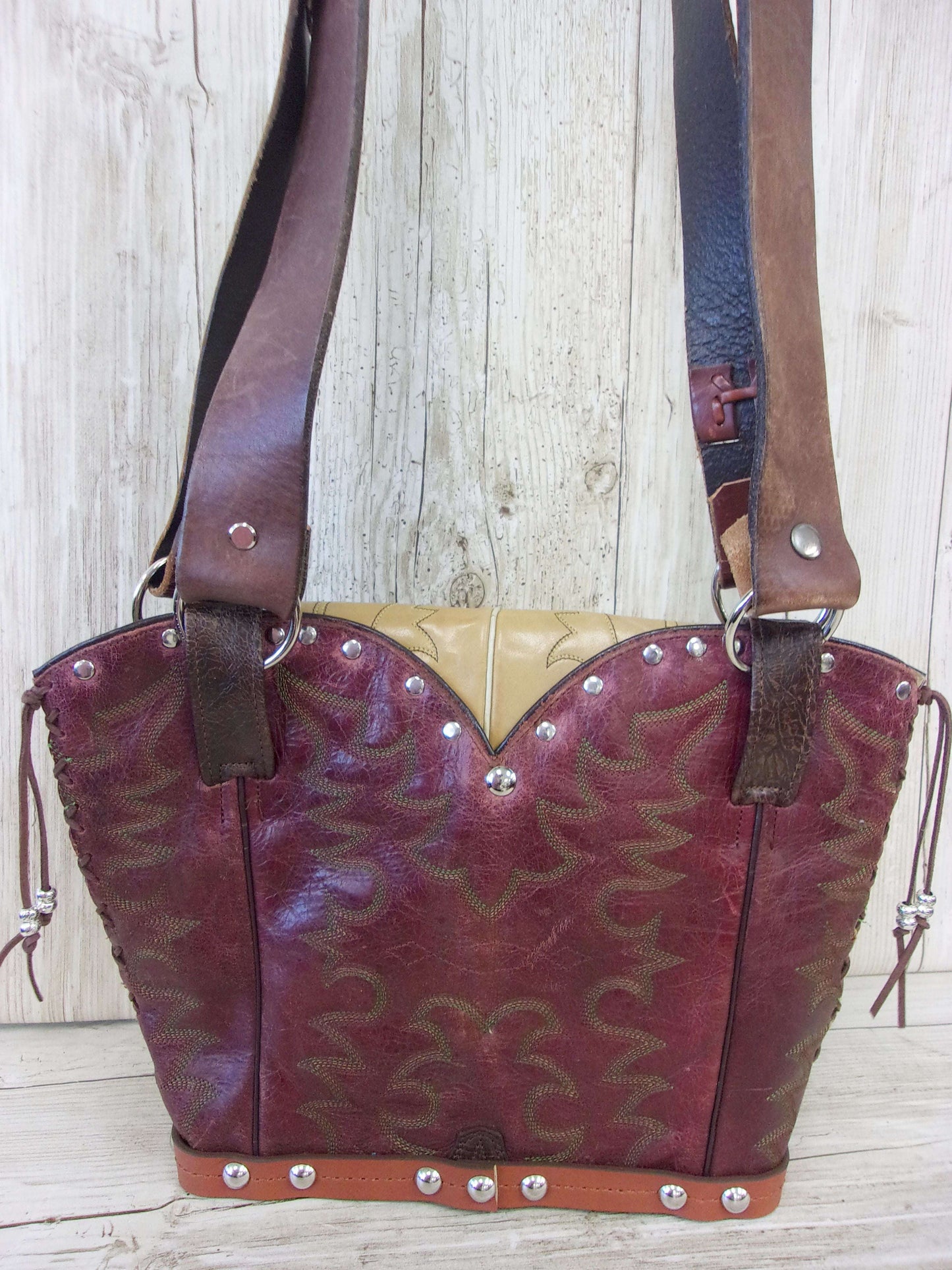 Retro Western Boutique 6Pc Purse Bundle | Fringe & Crossbody handcrafted from cowboy boots. Shop  at ChrisThompsonBags.com and buy the best [] at Chris Thompson Bags.