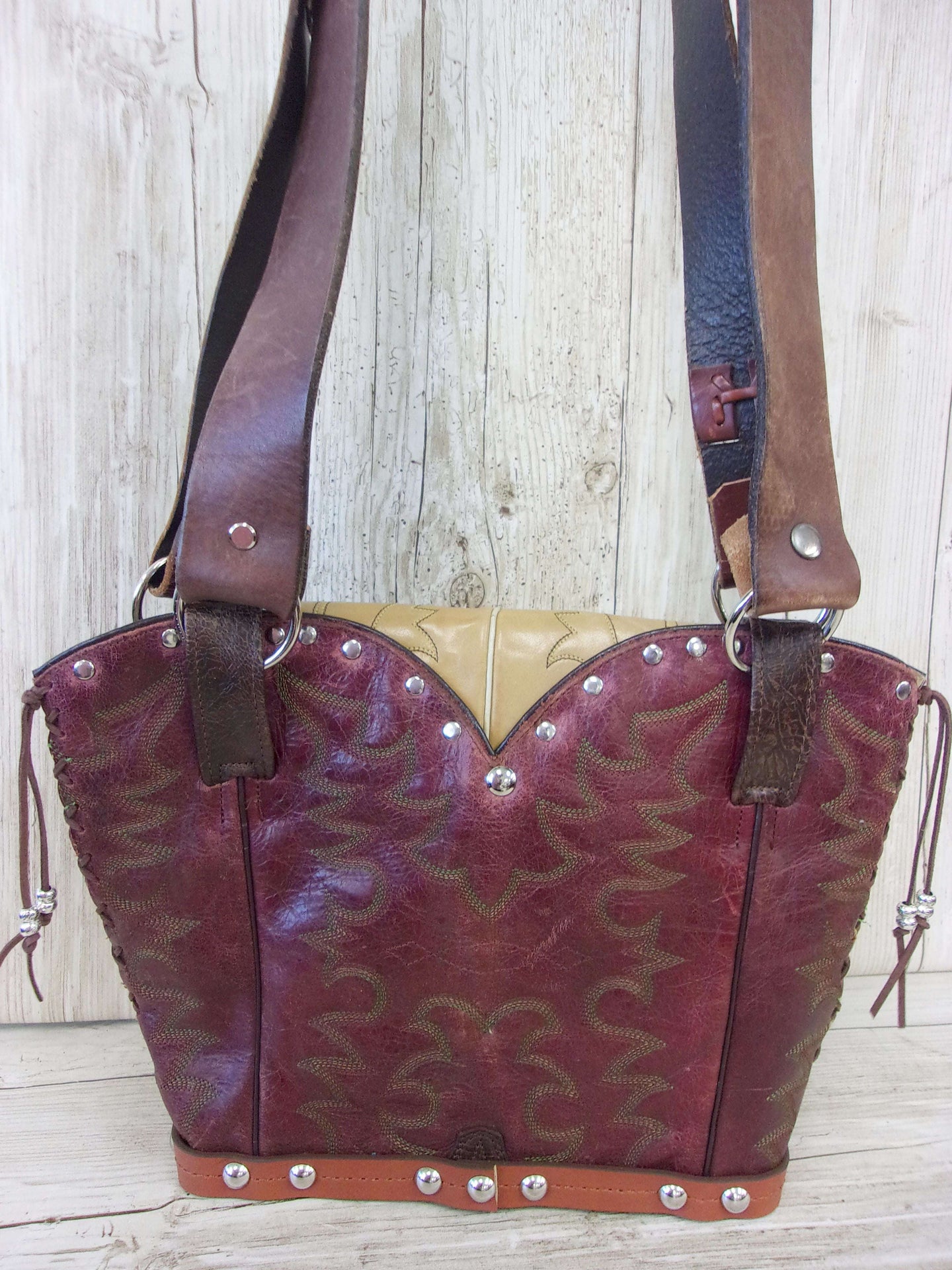 Retro Western Boutique 6Pc Purse Bundle | Fringe & Crossbody handcrafted from cowboy boots. Shop  at ChrisThompsonBags.com and buy the best [] at Chris Thompson Bags.