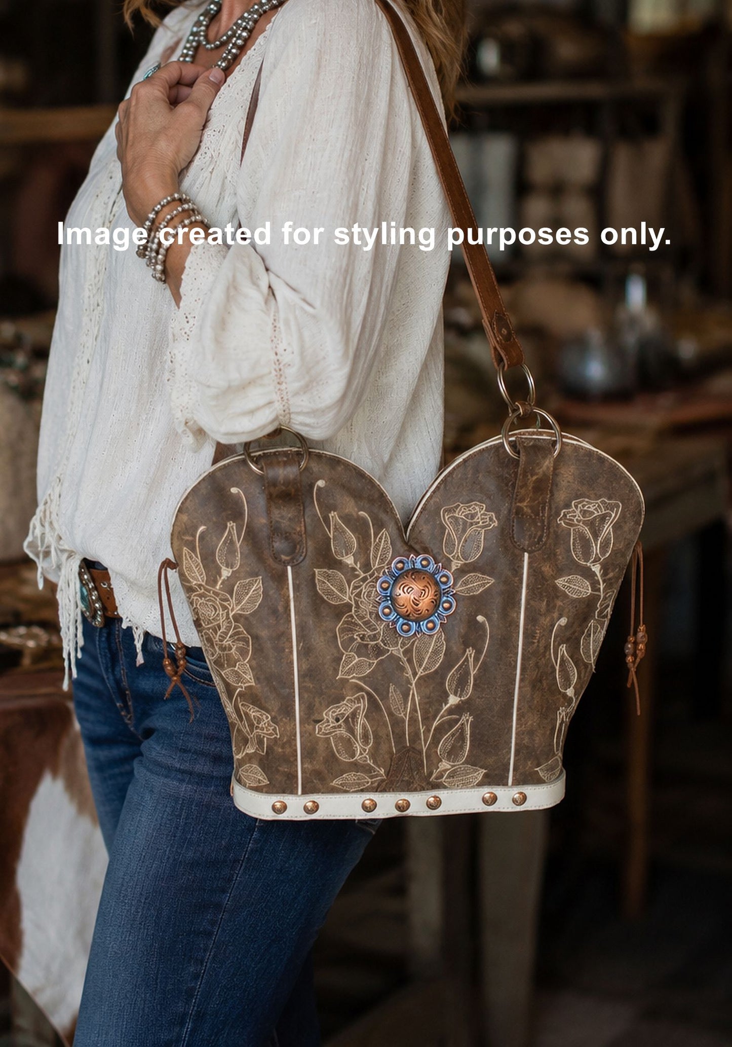 Double Cowboy Boot Purse DB345