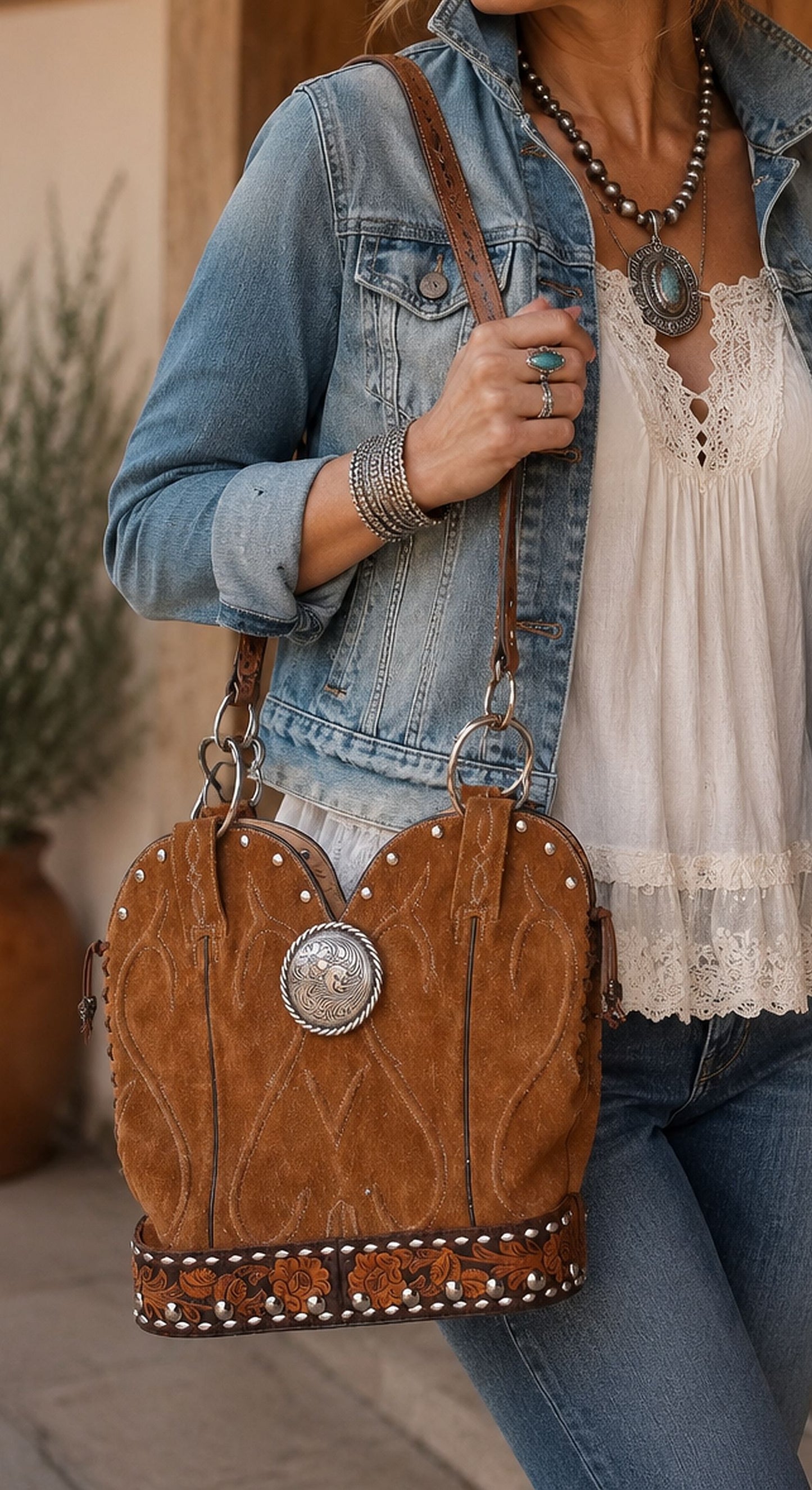 Double Cowboy Boot Purse DB346