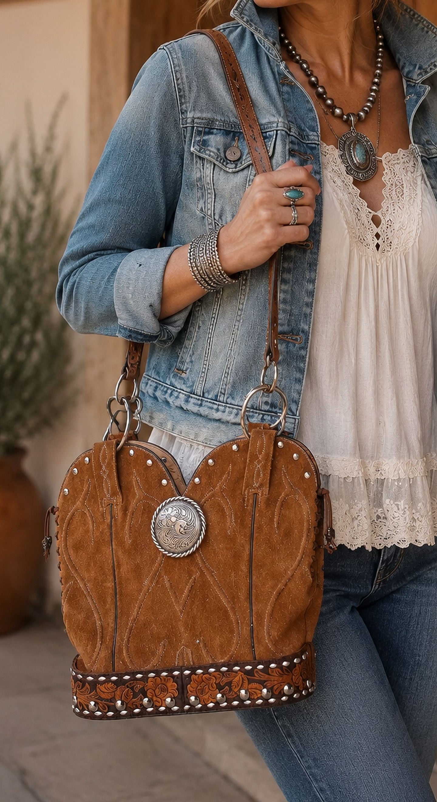 Double Cowboy Boot Purse DB346