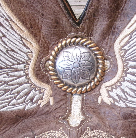 Double Cowboy Boot Purse with Fringe DB352 handcrafted from cowboy boots. Shop Handbags at ChrisThompsonBags.com and buy the best ["Heart","Medium","Shoulder"] at Chris Thompson Bags.