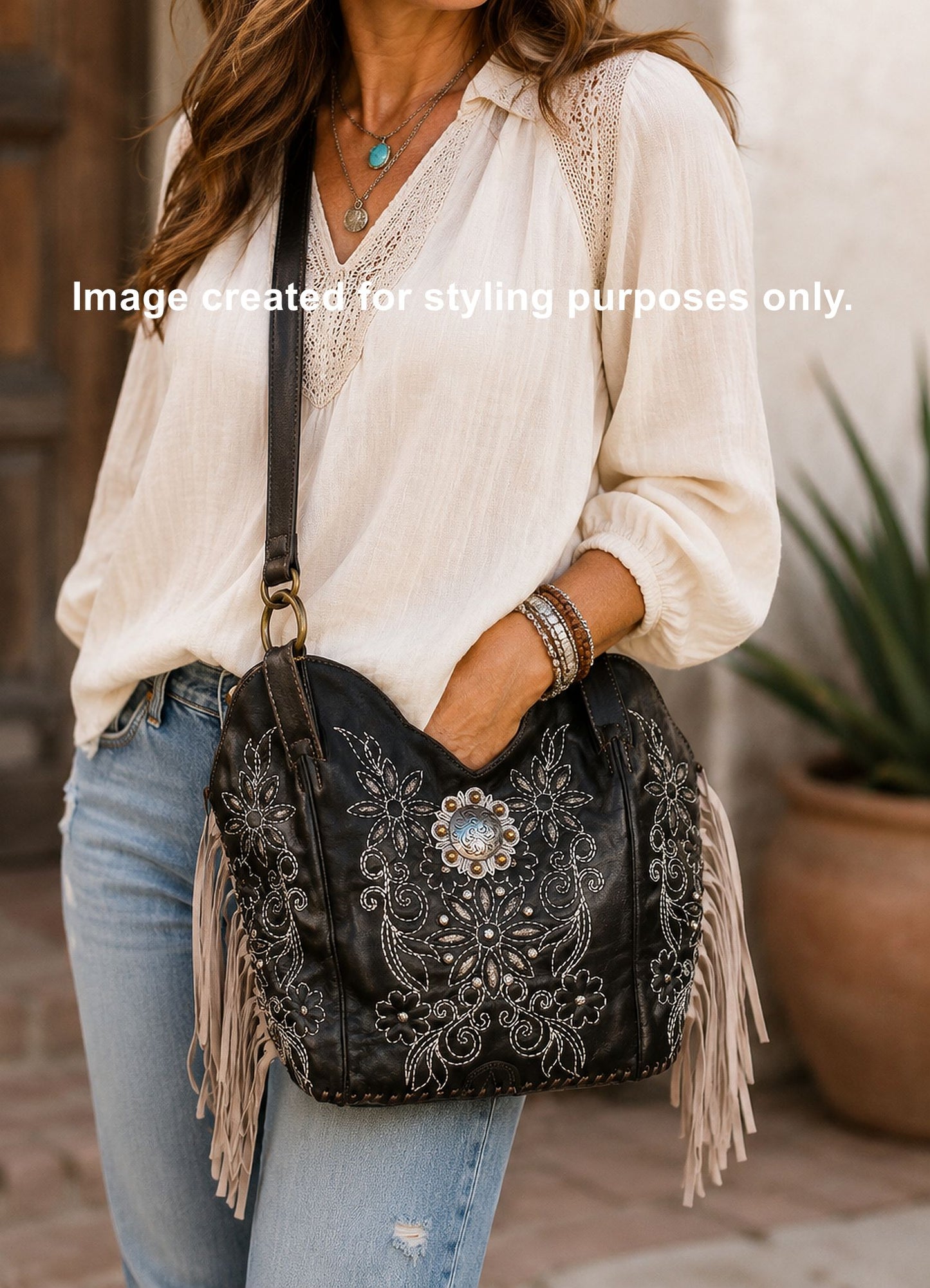 Double Cowboy Boot Purse with Fringe DB353