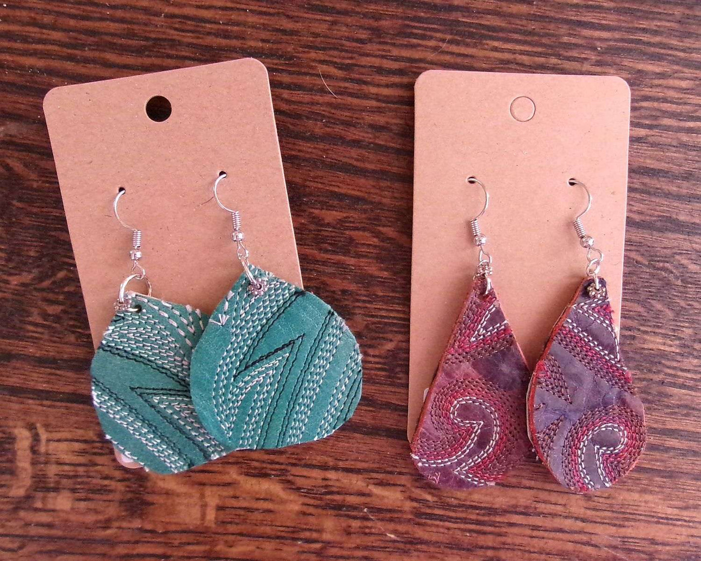 Handcrafted Cowboy Boot Leather Earrings – Assorted 10 Pair Wholesale Bundle handcrafted from cowboy boots. Shop  at ChrisThompsonBags.com and buy the best ["Accessory","Earrings"] at Chris Thompson Bags.