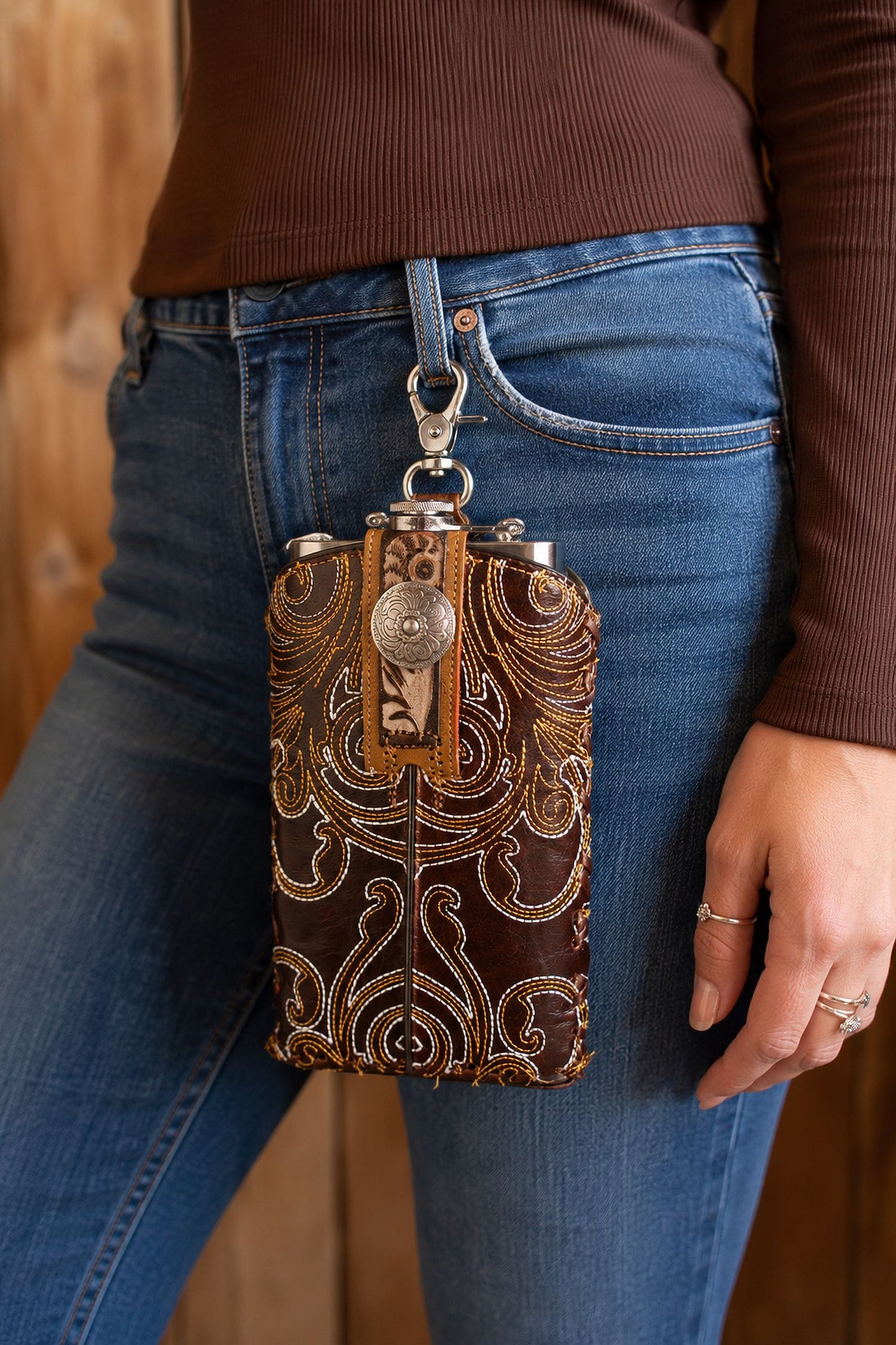 12oz Cowboy Boot Flask FL07