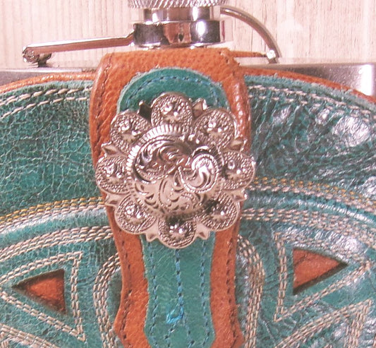6oz Cowboy Boot Flask FL20 handcrafted from cowboy boots. Shop  at ChrisThompsonBags.com and buy the best ["Bottle","flask"] at Chris Thompson Bags.