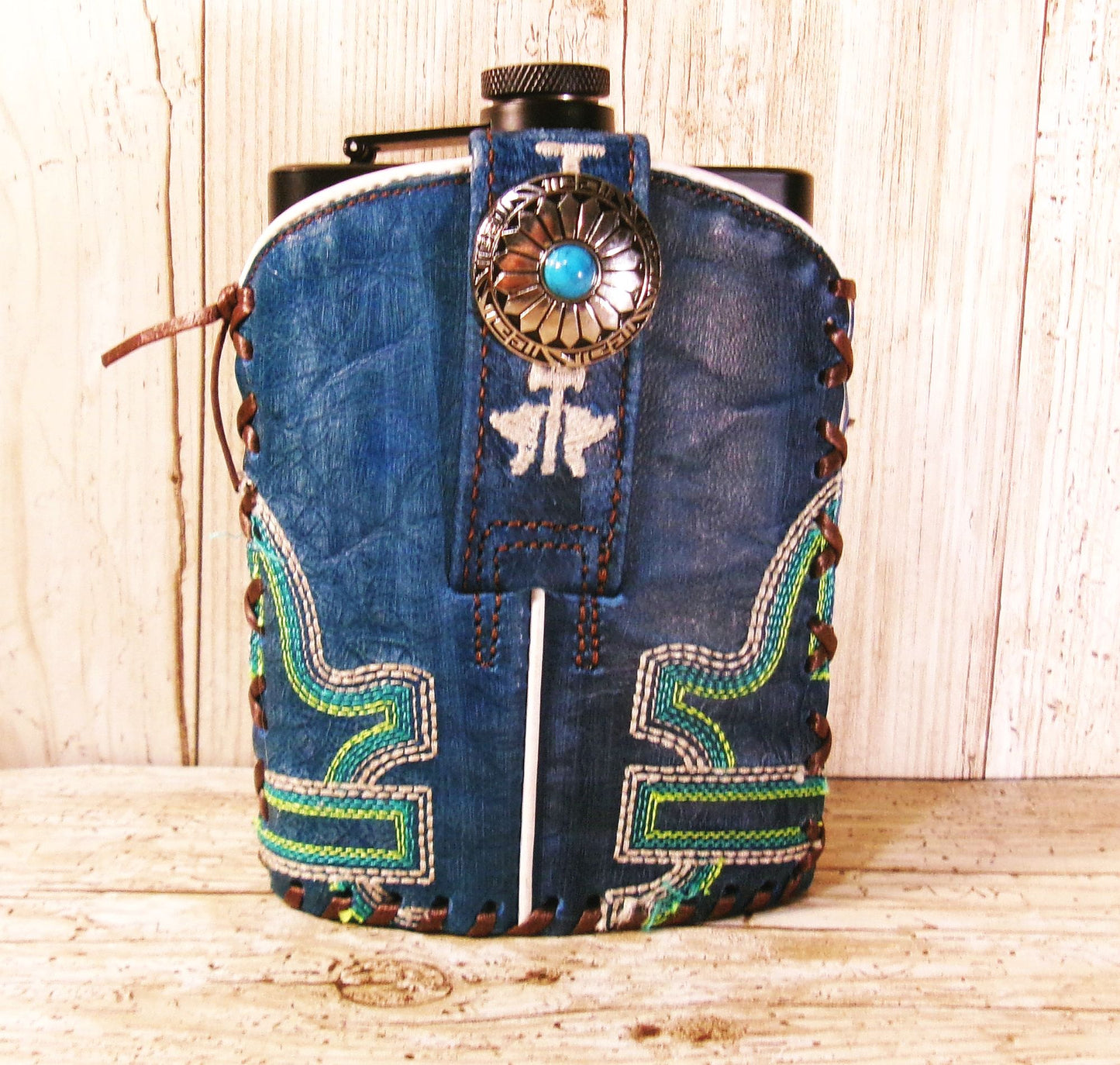 leather boot flask