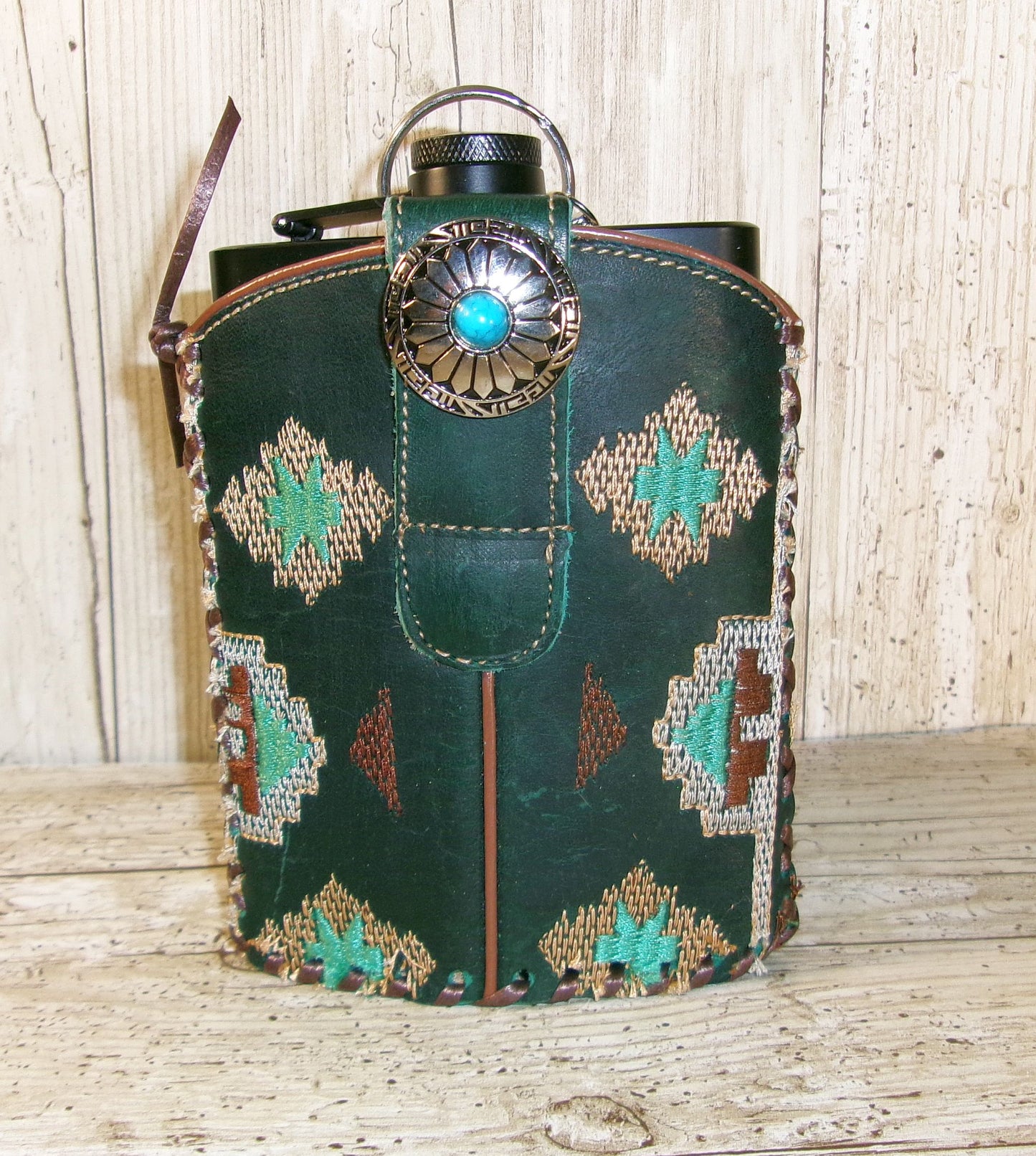 southwestern handmade flask