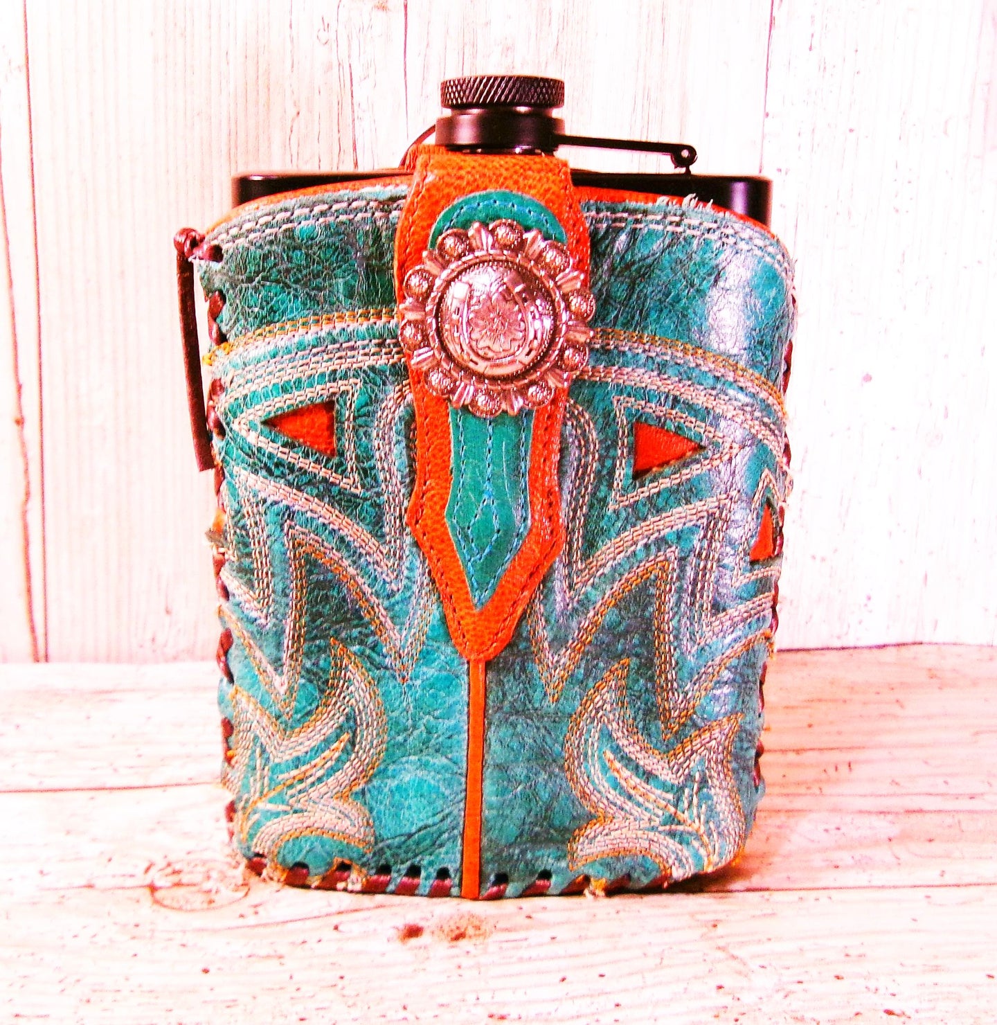 8oz Cowboy Boot Flask FL29