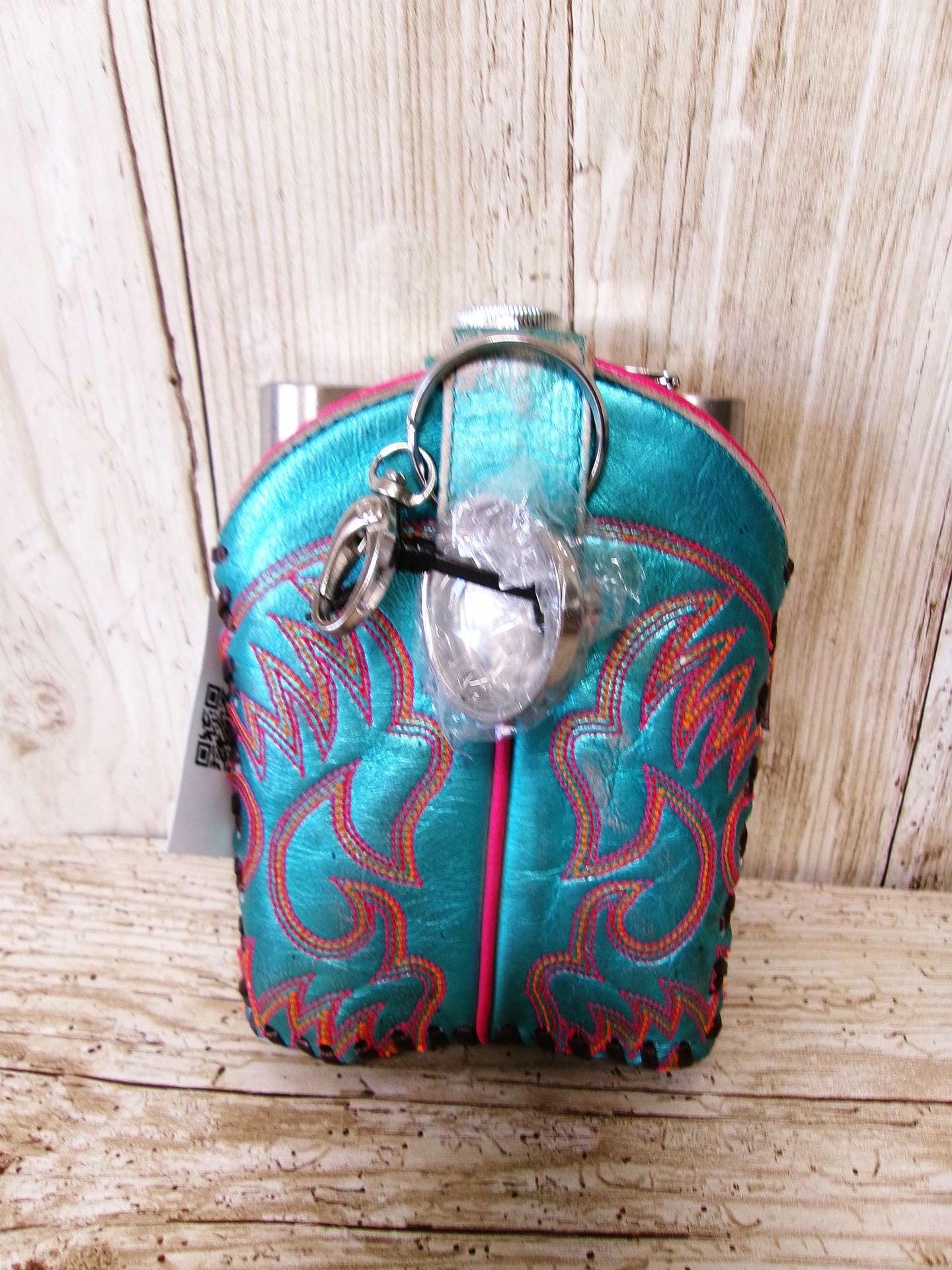 8oz Cowboy Boot Flask FL30 handcrafted from cowboy boots. Shop  at ChrisThompsonBags.com and buy the best ["Bottle","flask"] at Chris Thompson Bags.
