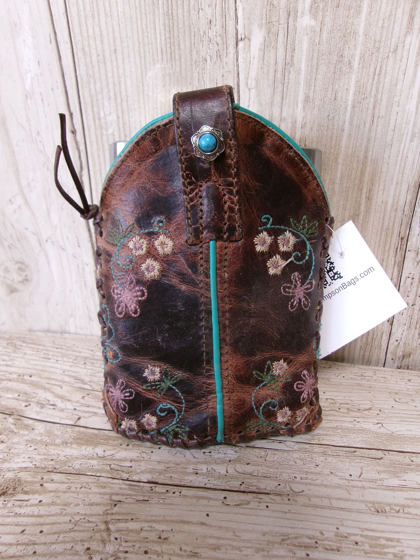 8oz Cowboy Boot Flask FL31 handcrafted from cowboy boots. Shop  at ChrisThompsonBags.com and buy the best ["Bottle","flask"] at Chris Thompson Bags.