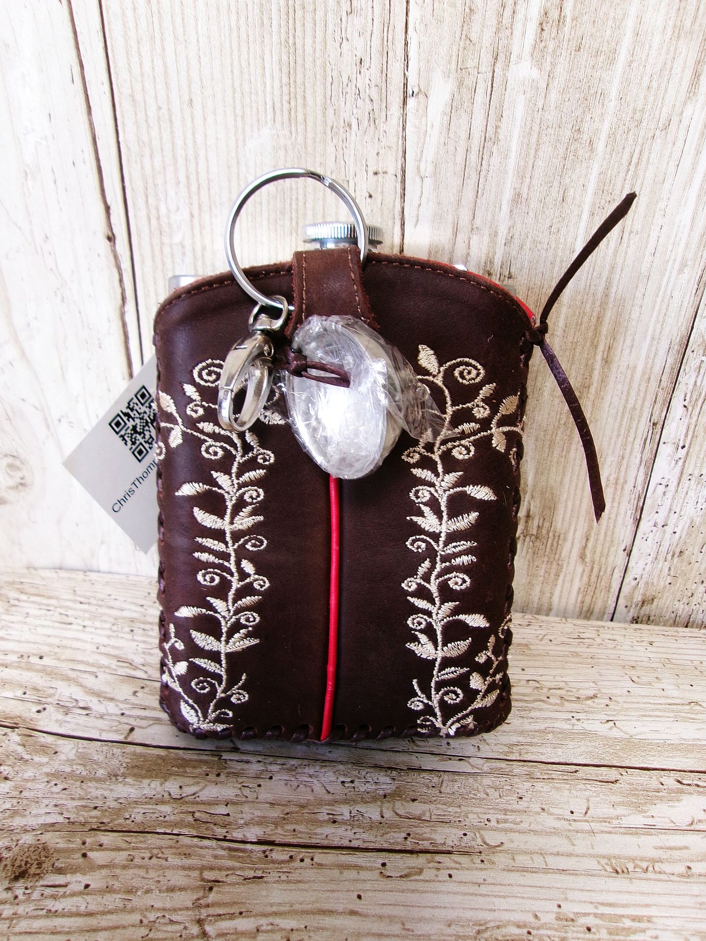 8oz Cowboy Boot Flask FL32 handcrafted from cowboy boots. Shop  at ChrisThompsonBags.com and buy the best ["Bottle","flask"] at Chris Thompson Bags.