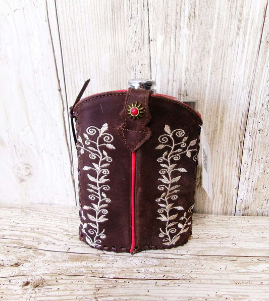 8oz Cowboy Boot Flask FL32 handcrafted from cowboy boots. Shop  at ChrisThompsonBags.com and buy the best ["Bottle","flask"] at Chris Thompson Bags.