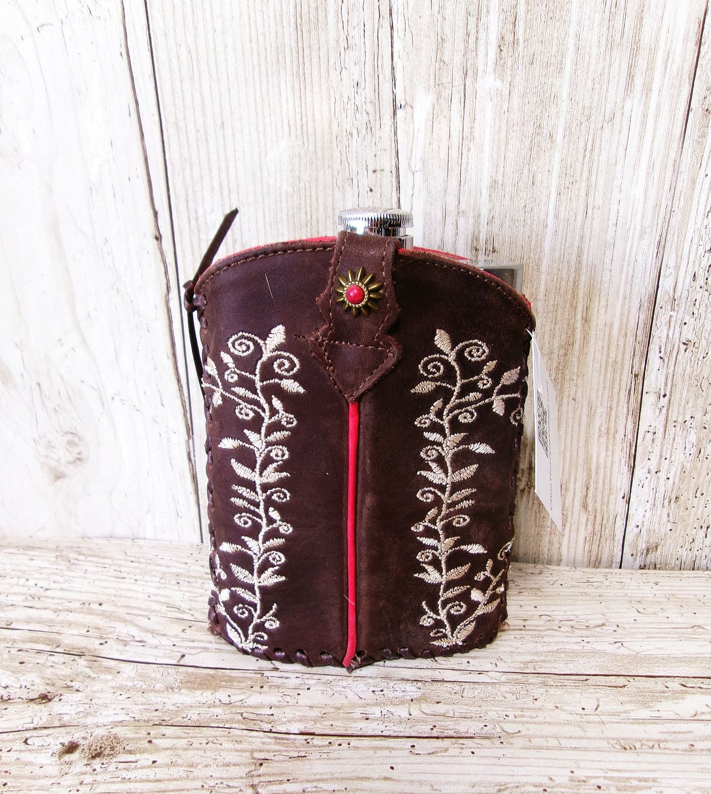 8oz Cowboy Boot Flask FL32 handcrafted from cowboy boots. Shop  at ChrisThompsonBags.com and buy the best ["Bottle","flask"] at Chris Thompson Bags.