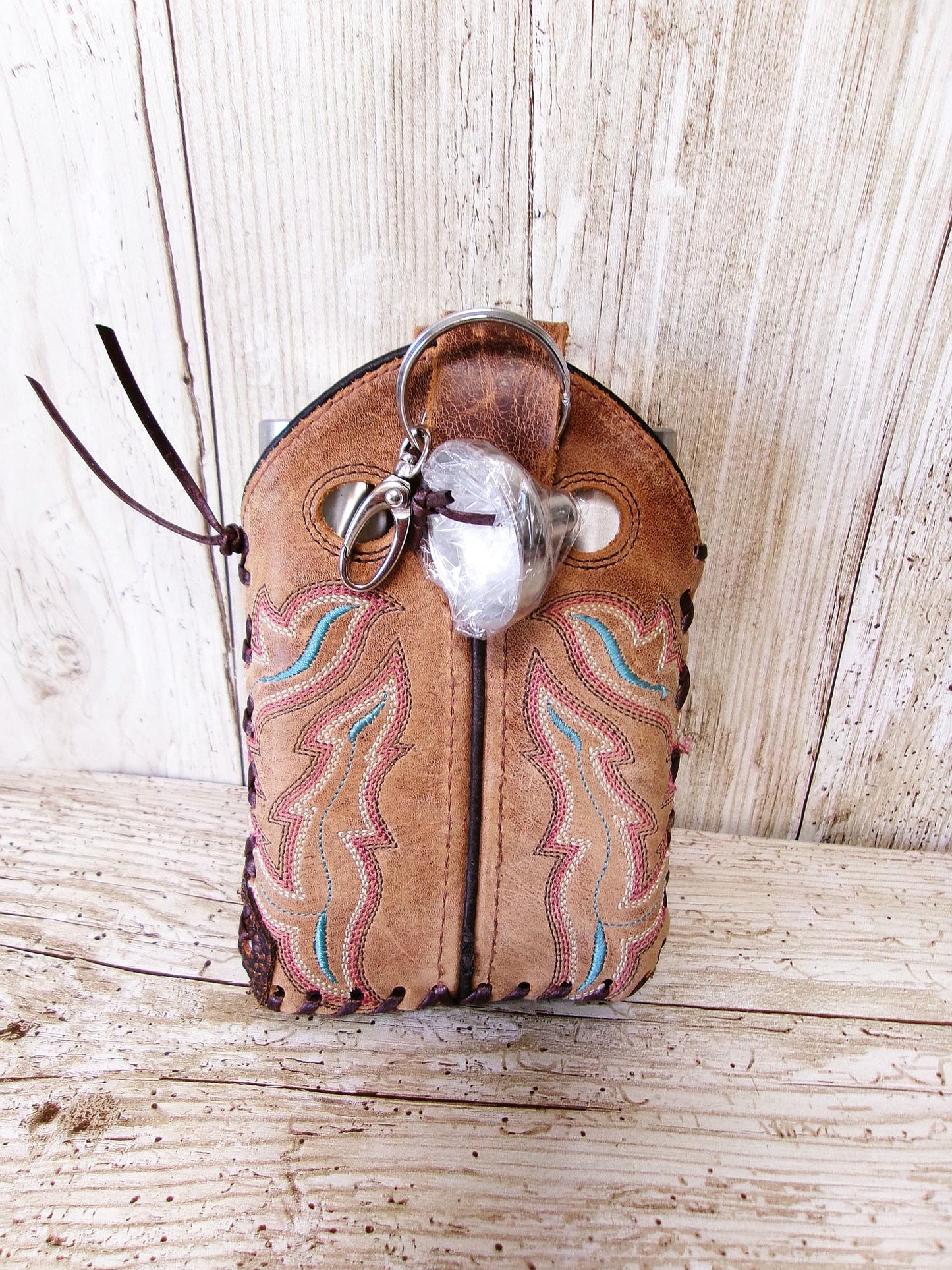 8oz Cowboy Boot Flask FL34 handcrafted from cowboy boots. Shop  at ChrisThompsonBags.com and buy the best ["Bottle","flask"] at Chris Thompson Bags.