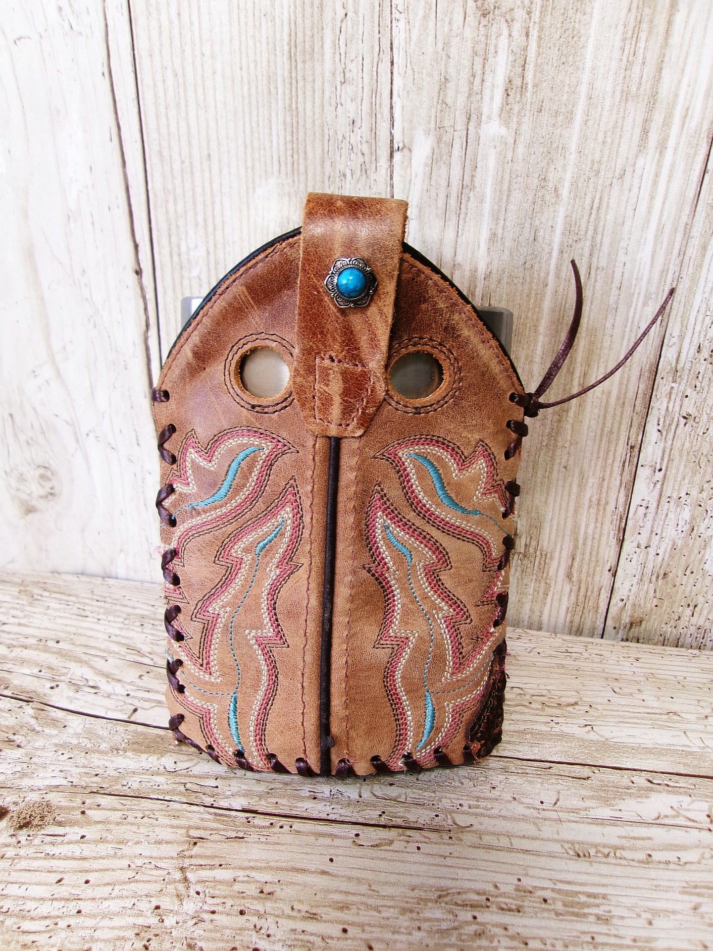 8oz Cowboy Boot Flask FL34 handcrafted from cowboy boots. Shop  at ChrisThompsonBags.com and buy the best ["Bottle","flask"] at Chris Thompson Bags.