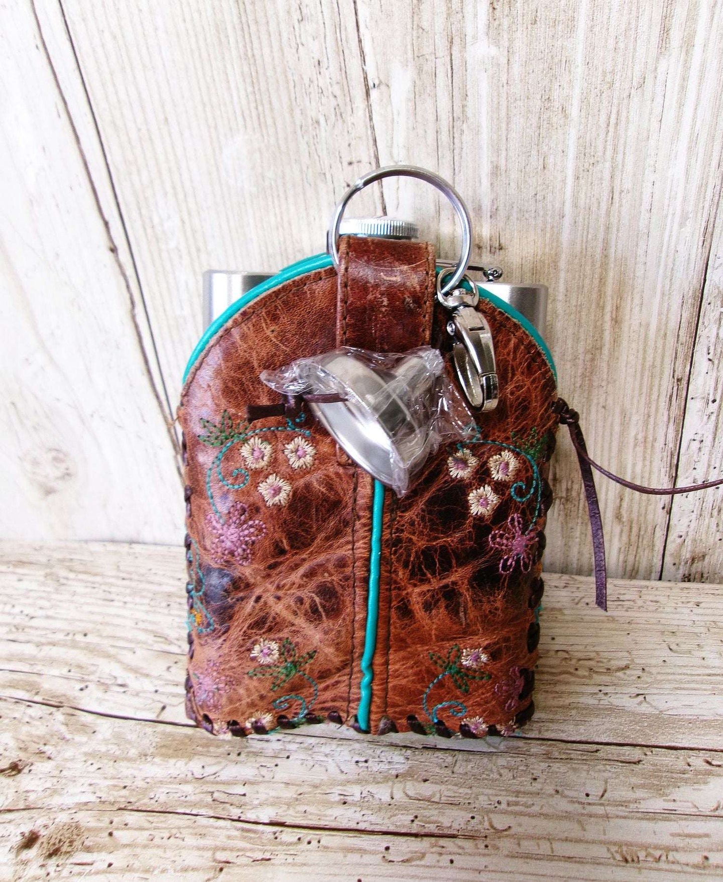 8oz Cowboy Boot Flask FL36 handcrafted from cowboy boots. Shop  at ChrisThompsonBags.com and buy the best ["Bottle","flask"] at Chris Thompson Bags.