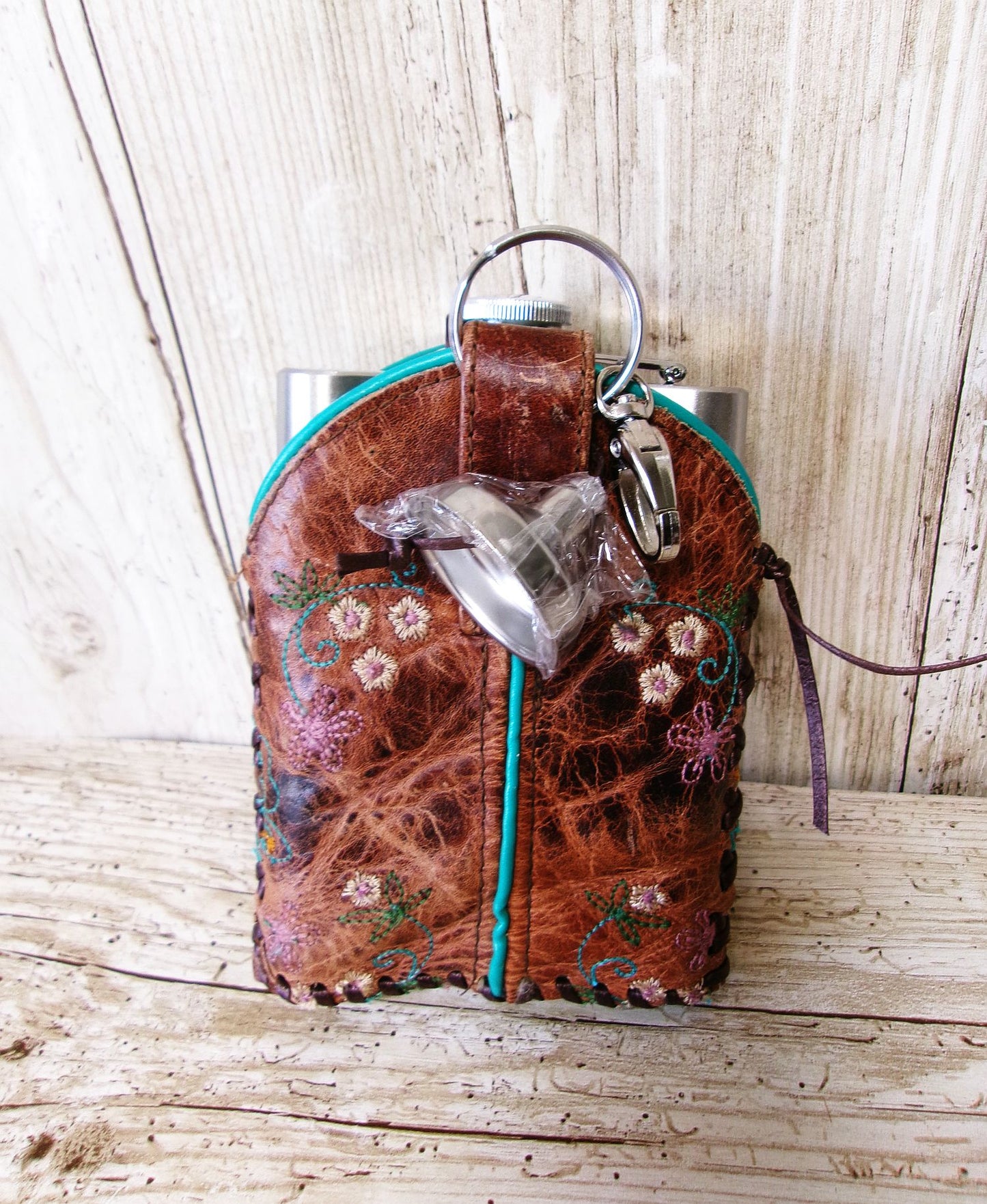 8oz Cowboy Boot Flask FL36 handcrafted from cowboy boots. Shop  at ChrisThompsonBags.com and buy the best ["Bottle","flask"] at Chris Thompson Bags.