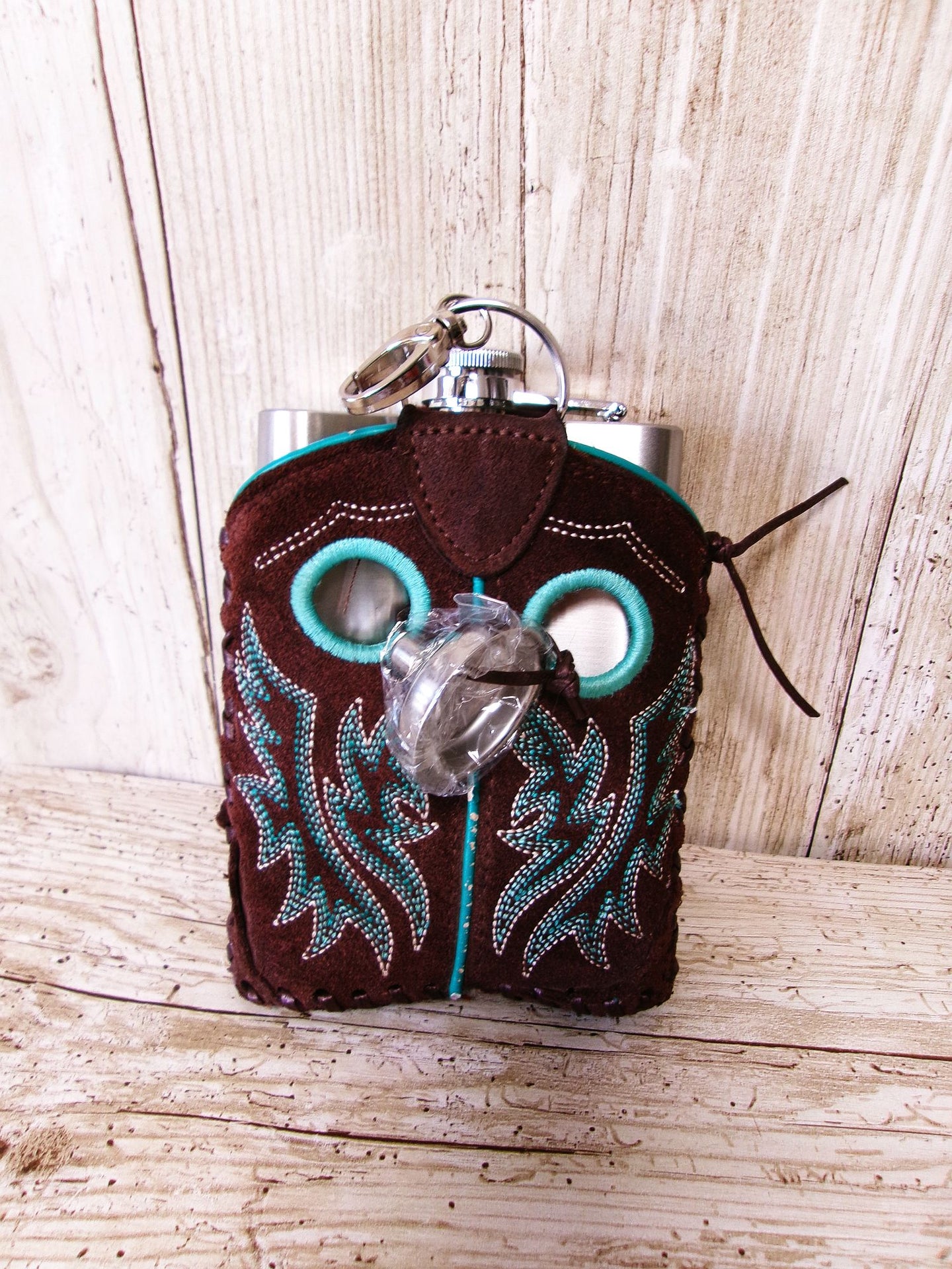 8oz Cowboy Boot Flask FL37 handcrafted from cowboy boots. Shop  at ChrisThompsonBags.com and buy the best ["Bottle","flask"] at Chris Thompson Bags.