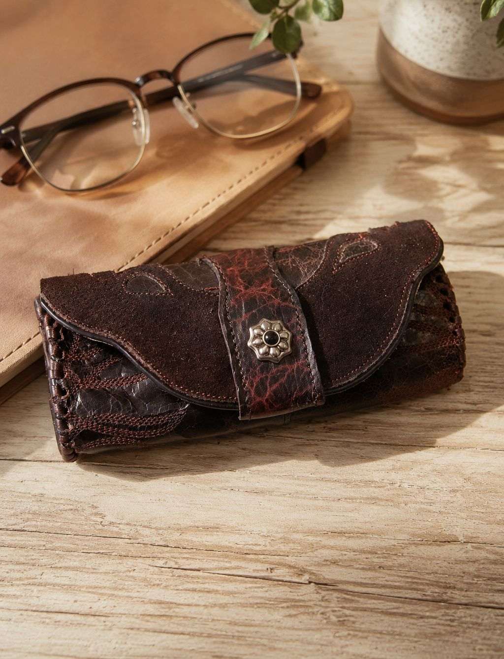Eyewear Case gc#04 handcrafted from cowboy boots. Shop  at ChrisThompsonBags.com and buy the best ["eyeglasses","sunglasses"] at Chris Thompson Bags.