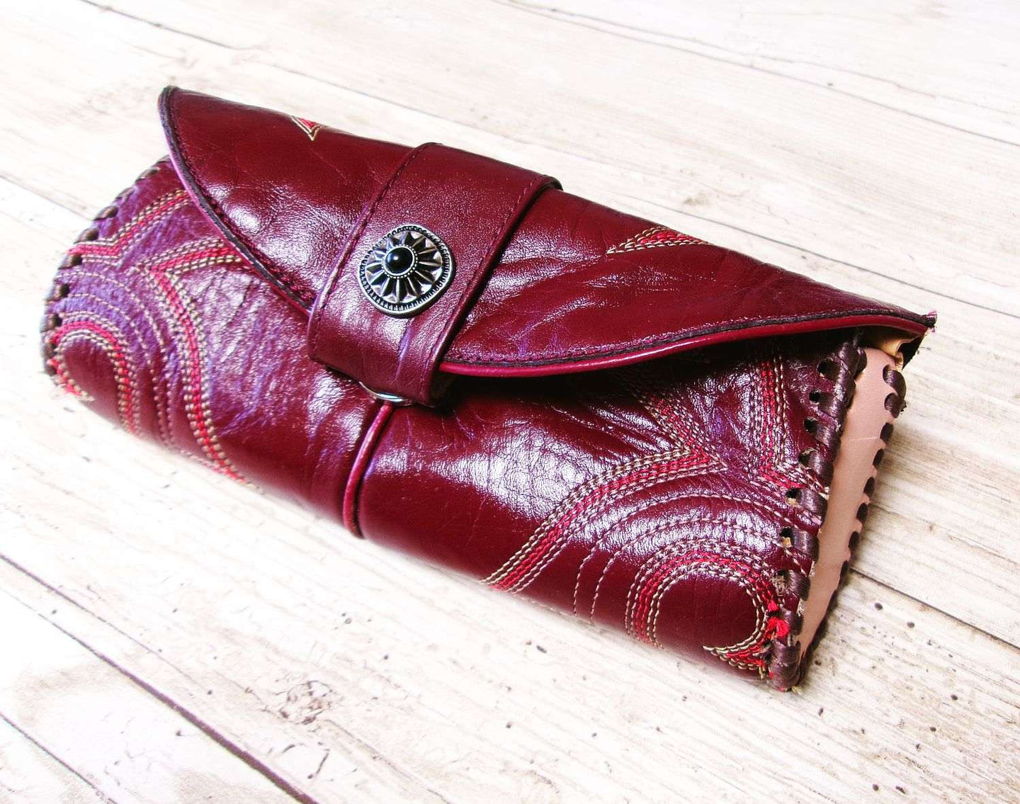Eyewear Case gc#05 handcrafted from cowboy boots. Shop  at ChrisThompsonBags.com and buy the best ["eyeglasses","sunglasses"] at Chris Thompson Bags.
