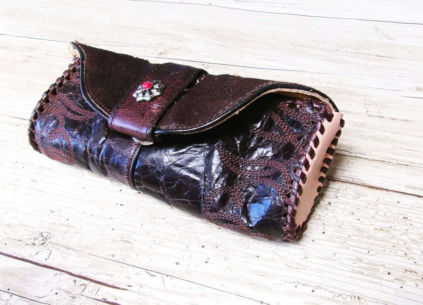 Eyewear Case gc#07 handcrafted from cowboy boots. Shop  at ChrisThompsonBags.com and buy the best ["eyeglasses","sunglasses"] at Chris Thompson Bags.
